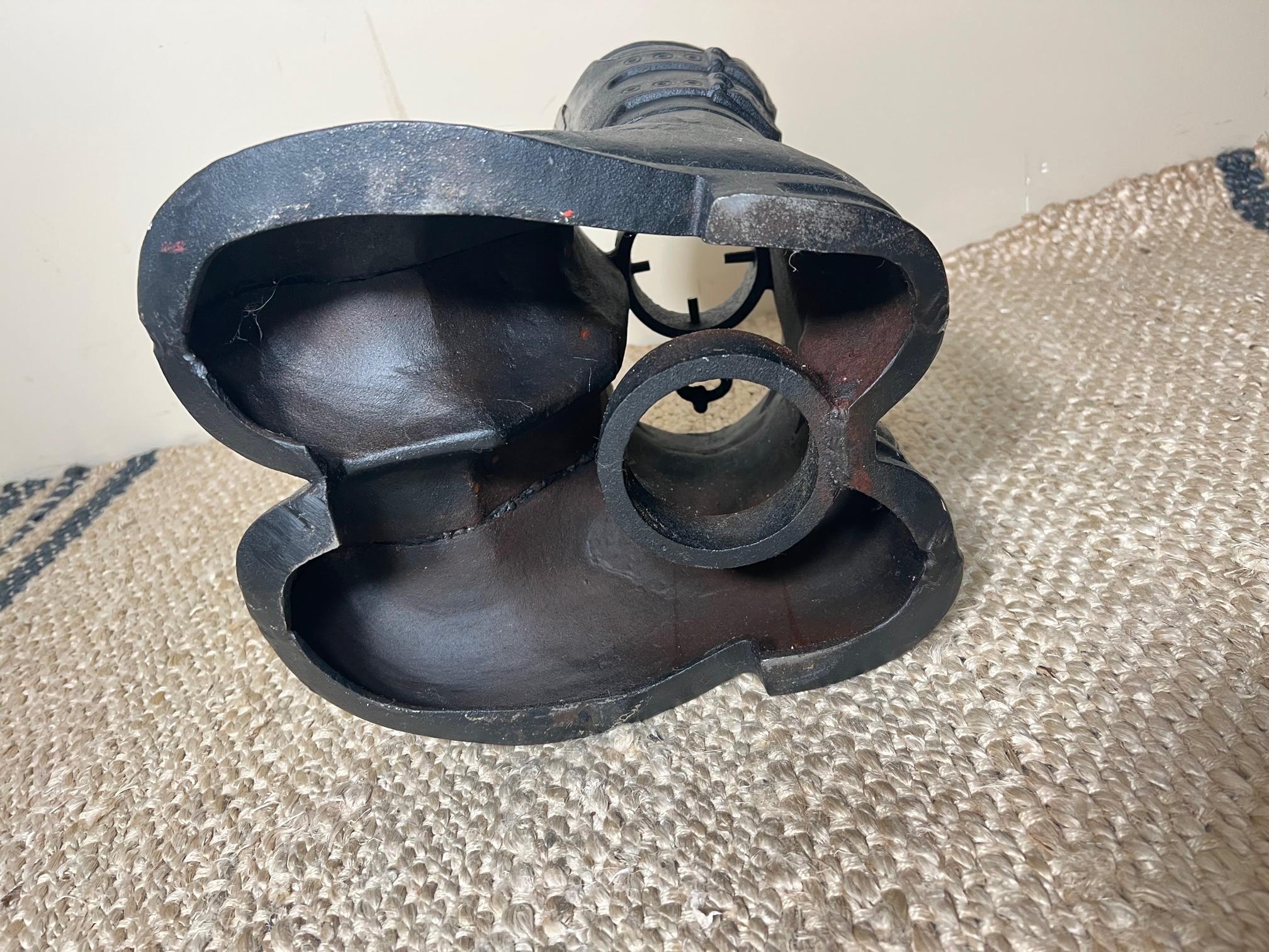 20th Century 1960s Santa Boots Cast Iron Christmas Tree Stand Rare  For Sale
