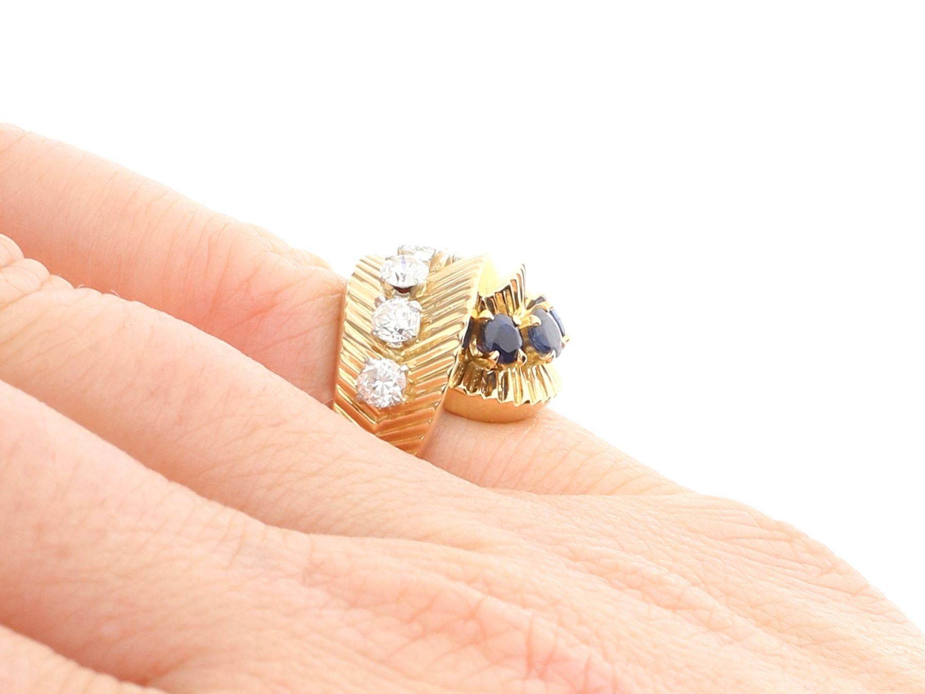 1960s Sapphire and Diamond Yellow Gold Ring by Van Cleef & Arpels For Sale 3