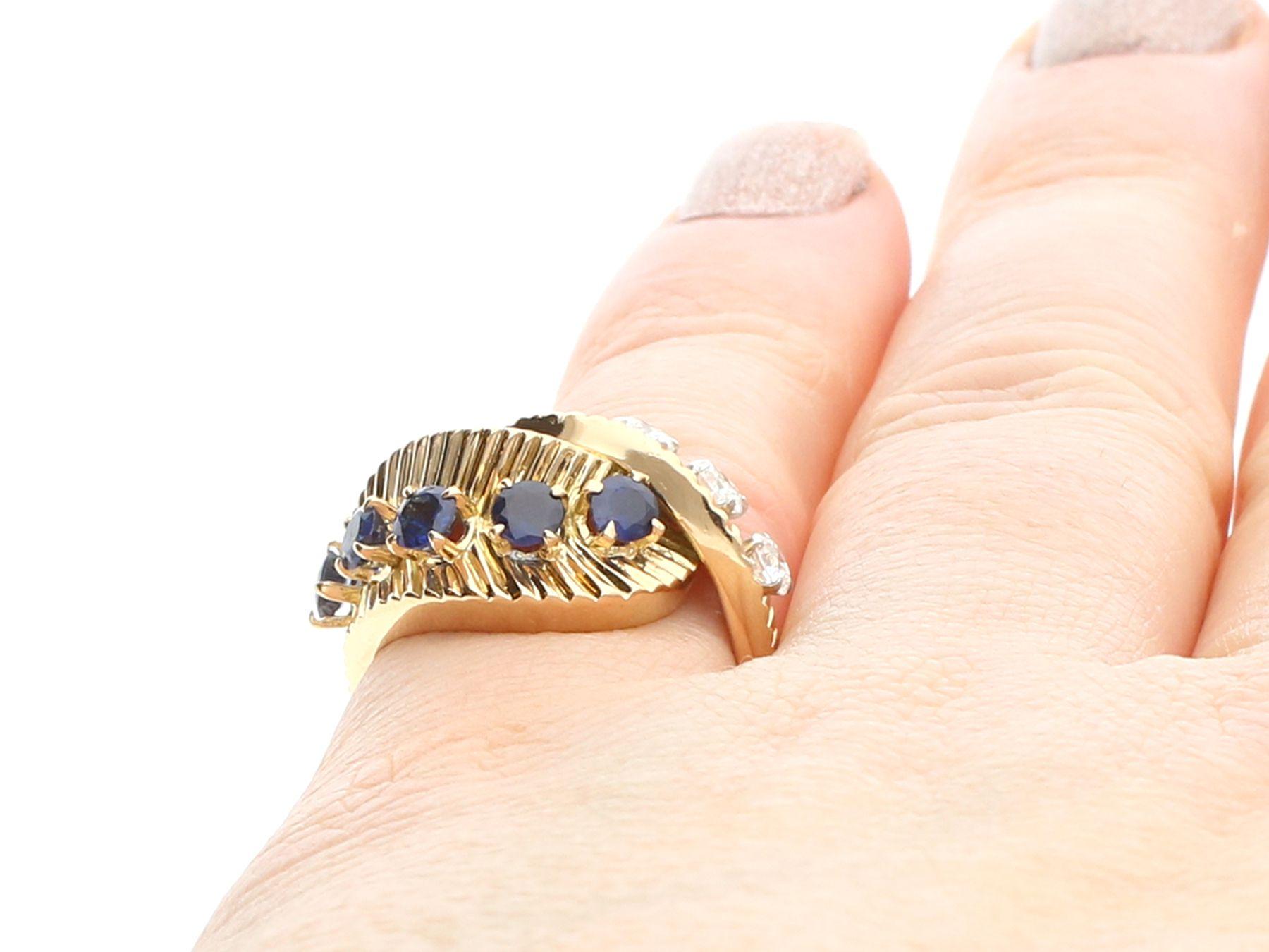 1960s Sapphire and Diamond Yellow Gold Ring by Van Cleef & Arpels For Sale 4