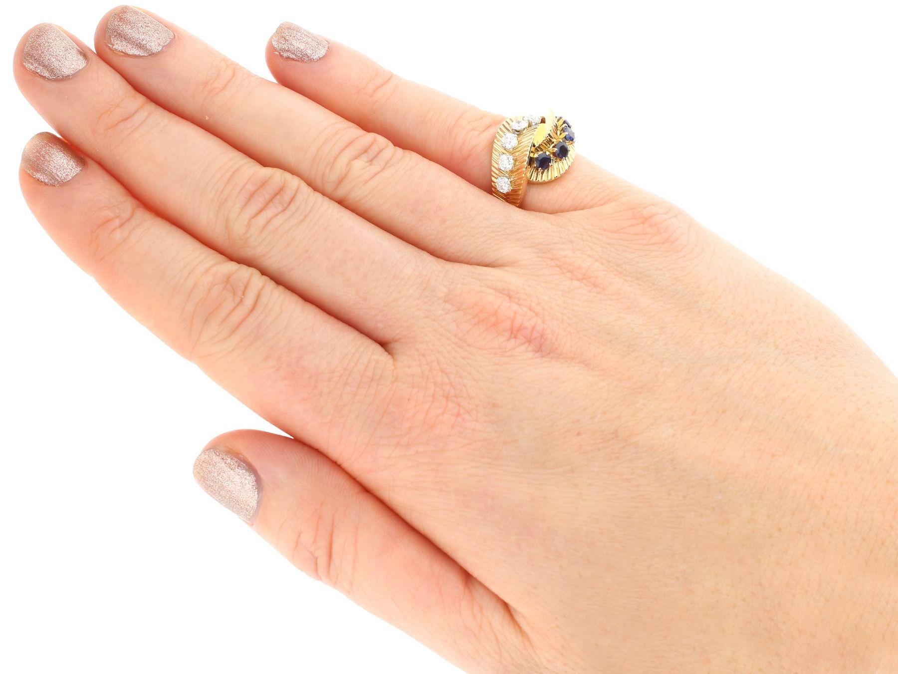 1960s Sapphire and Diamond Yellow Gold Ring by Van Cleef & Arpels 2