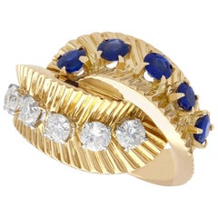 1960s Sapphire and Diamond Yellow Gold Ring by Van Cleef & Arpels