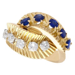 1960s Sapphire and Diamond Yellow Gold Ring by Van Cleef & Arpels