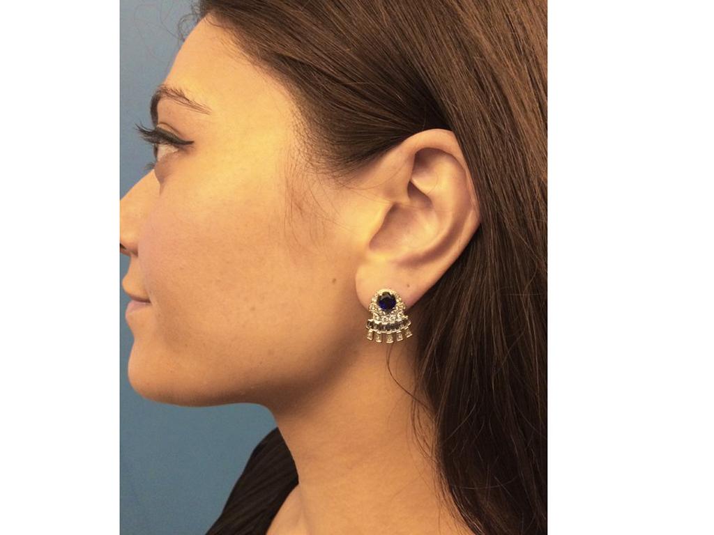 1960er Jahre Saphir-Diamant-Ohrringe Damen im Angebot