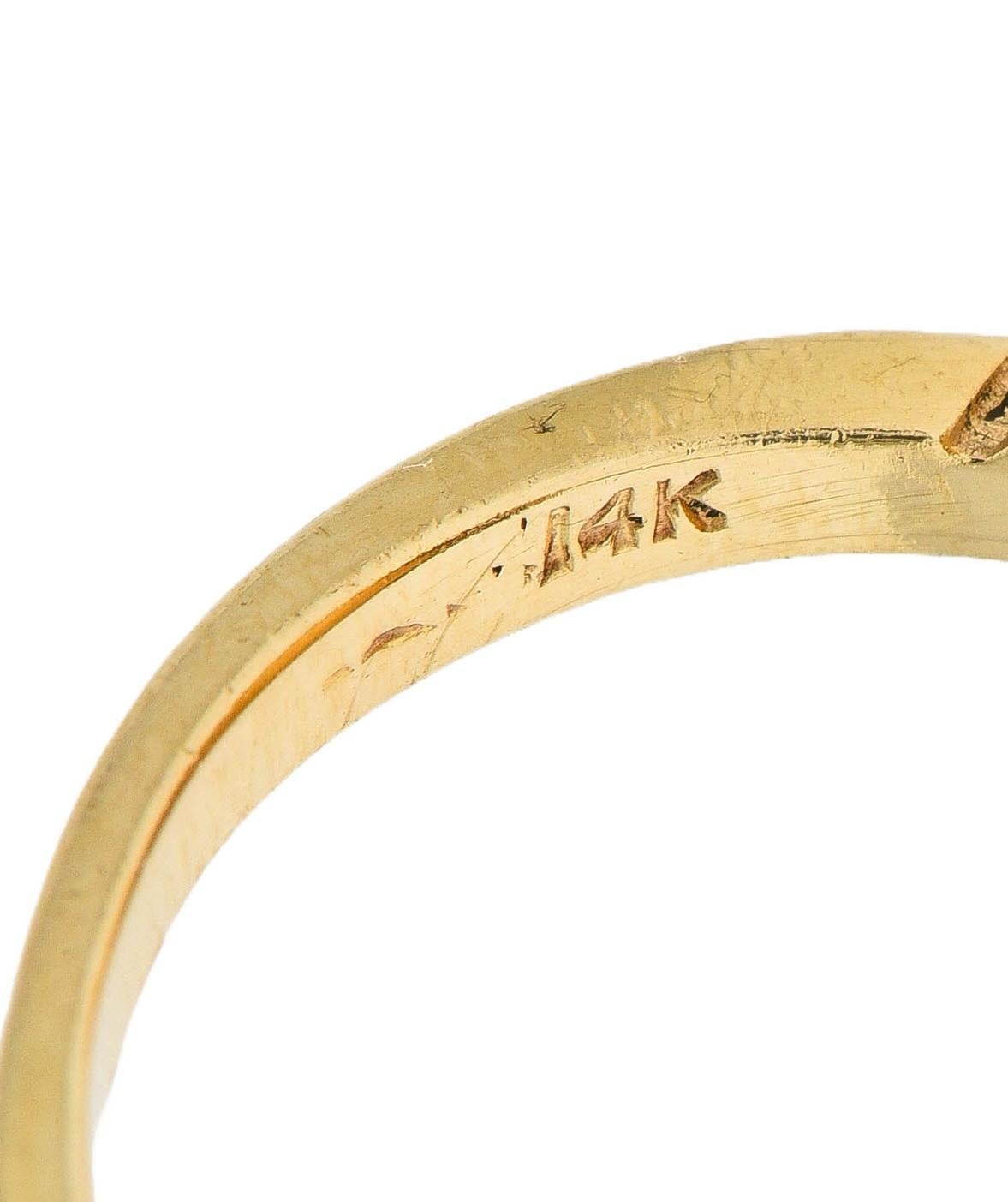 1960s Sapphire Diamond Essex Crystal 14 Karat Gold Vintage Blue Bird Bypass Ring 4