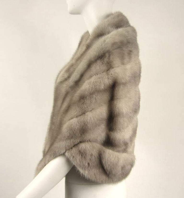 1960s Sapphire Vintage Mink Fur Stole Cape Paris Made at 1stDibs