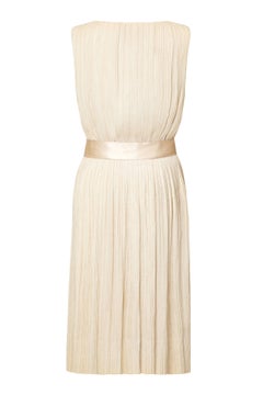 1960s Sarmi Cream Silk Evening or Bridal Dress