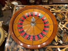 1960s Satinwood and Mahogany Roulette Wheel from the Ritz Hotel Casino in Paris