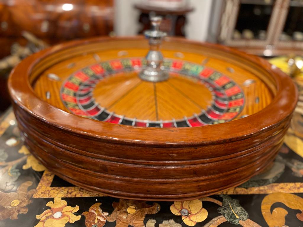 20th Century 1960s Satinwood and Mahogany Roulette Wheel from the Ritz Hotel Casino in Paris