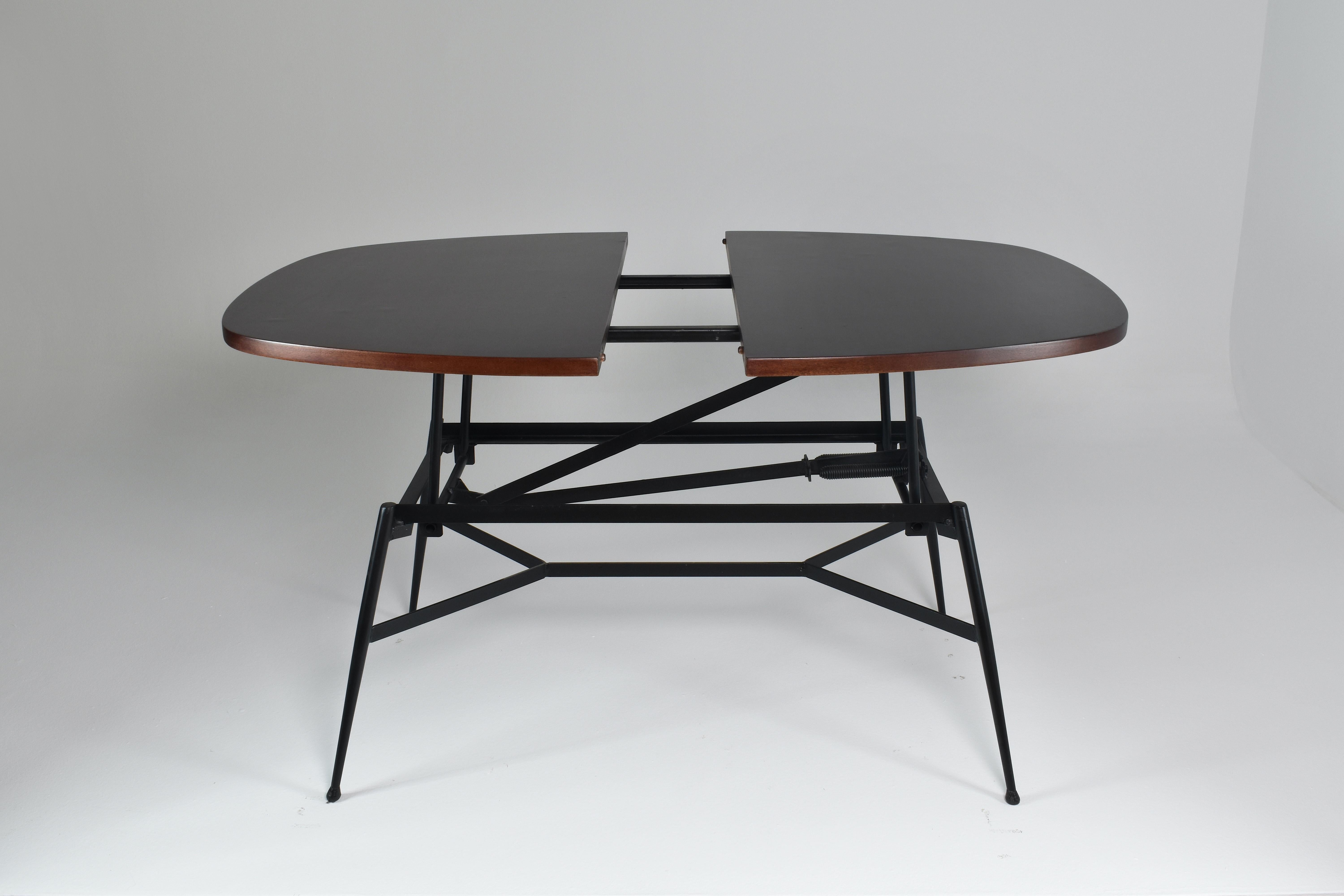 Mid-Century Modern 1960's Scandinavian Adjustable Coffee/Dining Table  For Sale