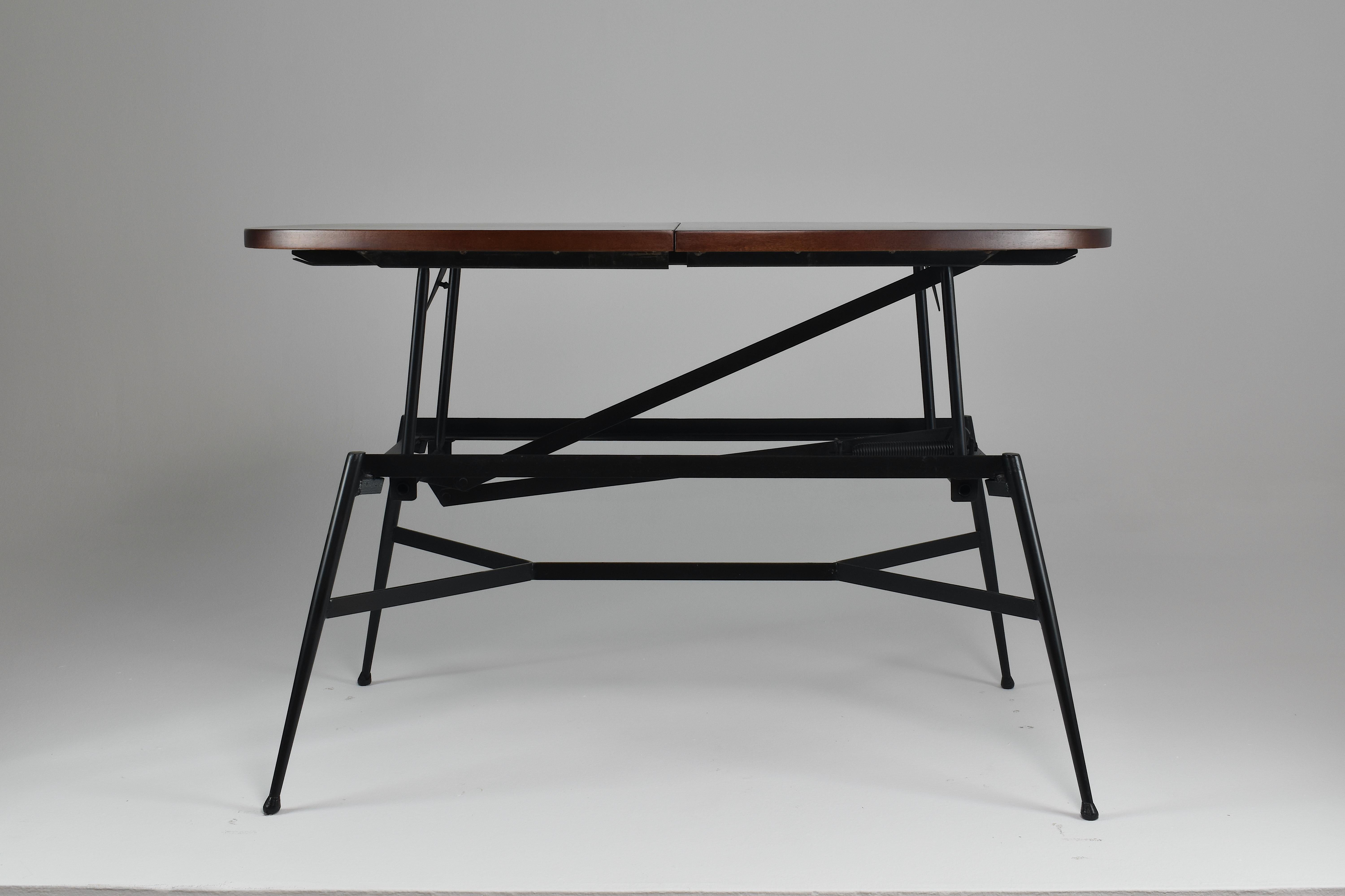 Steel 1960's Scandinavian Adjustable Coffee/Dining Table  For Sale