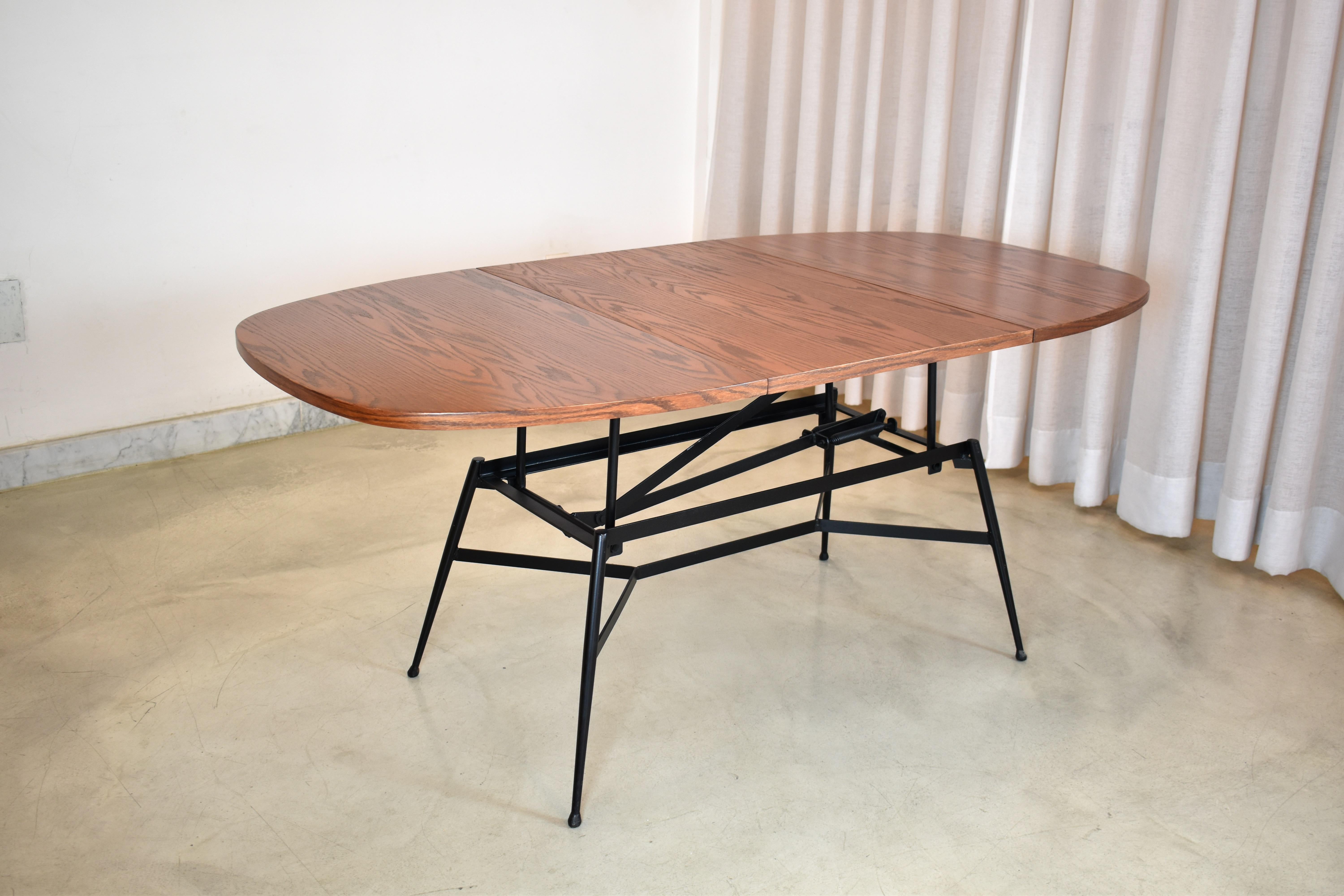 Mid-Century Modern Table basse/de salle à manger scandinave réglable des années 1960 en vente