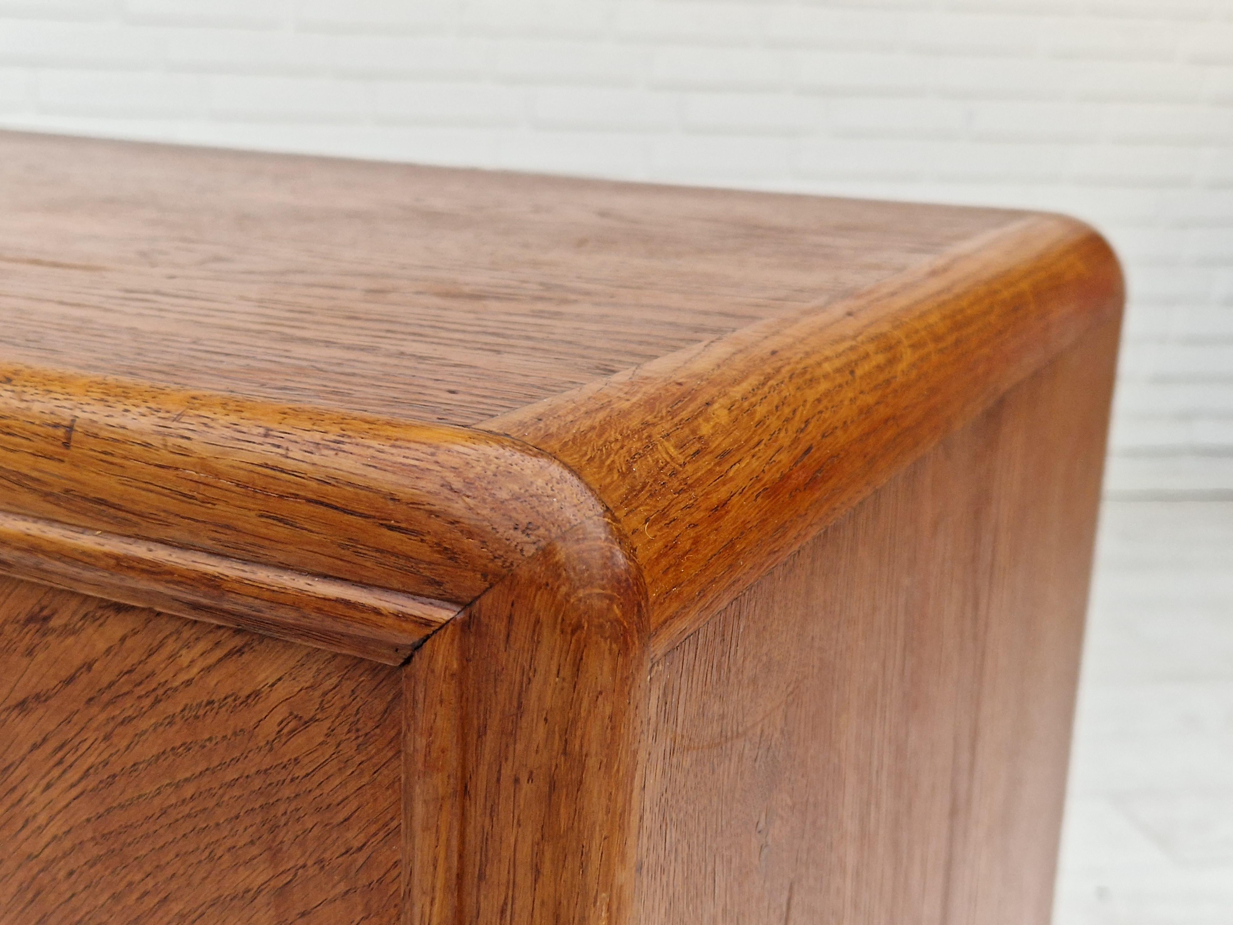 1960s, Scandinavian Art Deco Chest of Drawers, Oak Wood, Original Condition 6