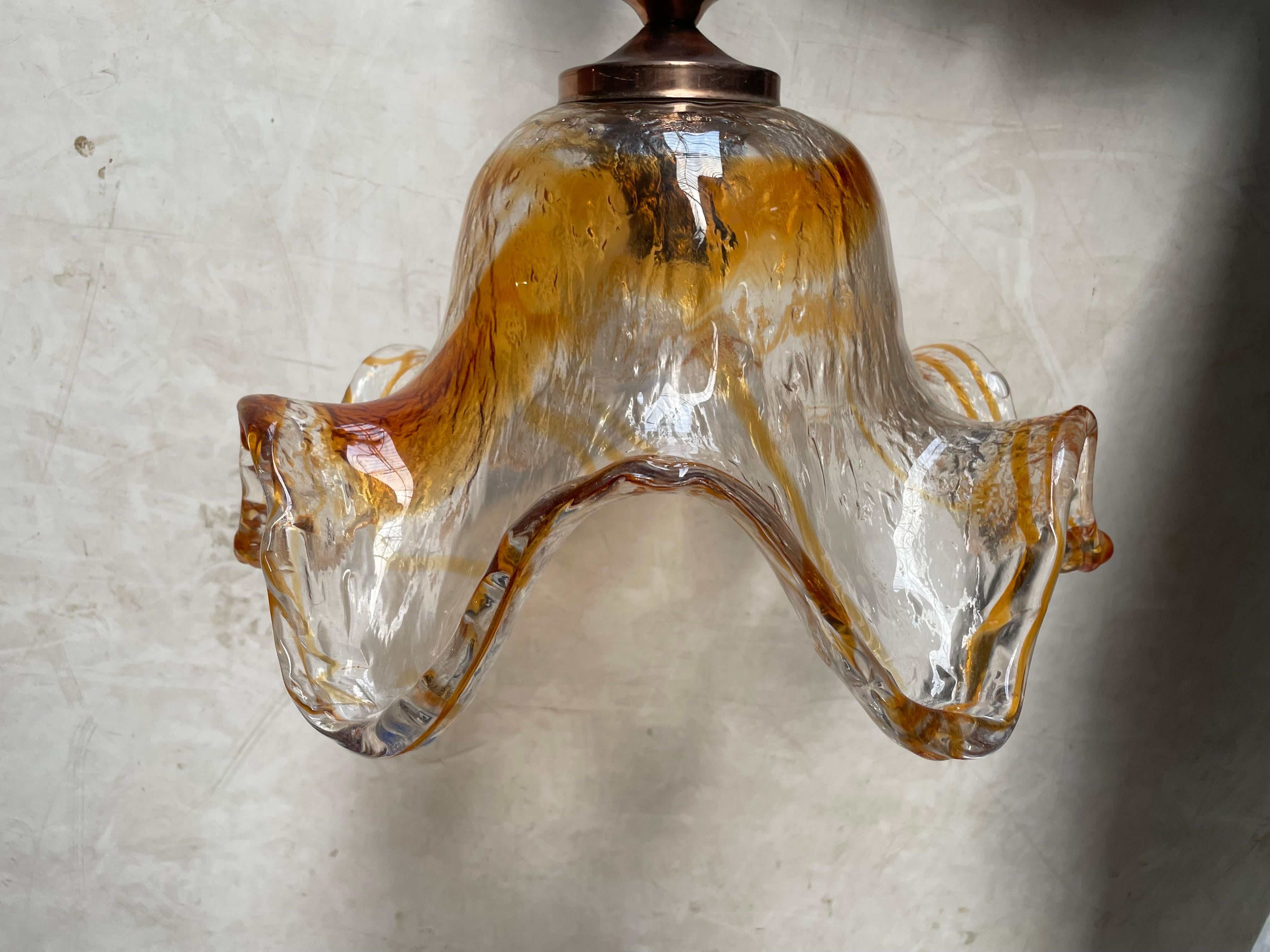 Mid-20th Century 1960s Scandinavian Art Glass Lamp Designed by Pertti Santalahti For Sale