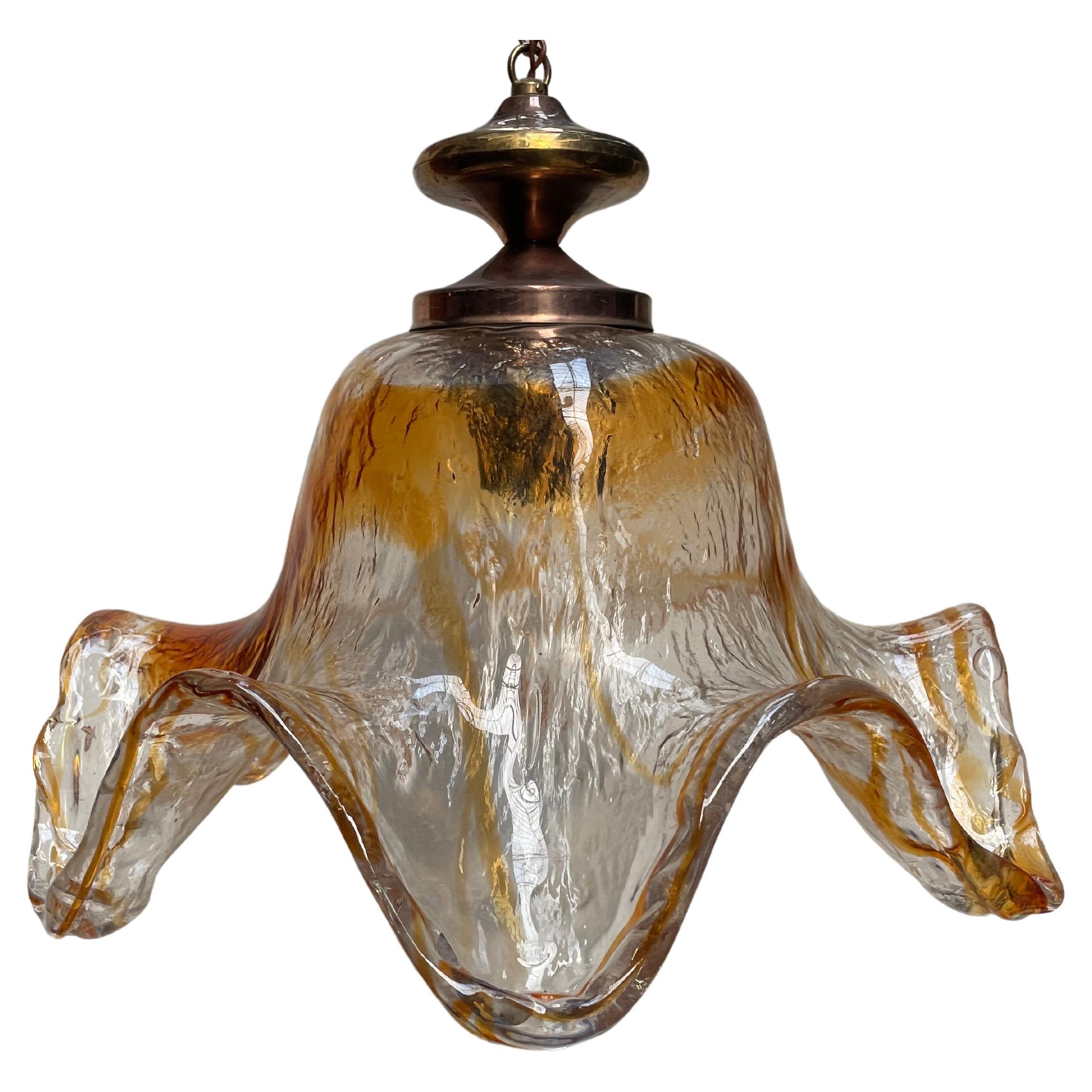 1960s Scandinavian Art Glass Lamp Designed by Pertti Santalahti For Sale