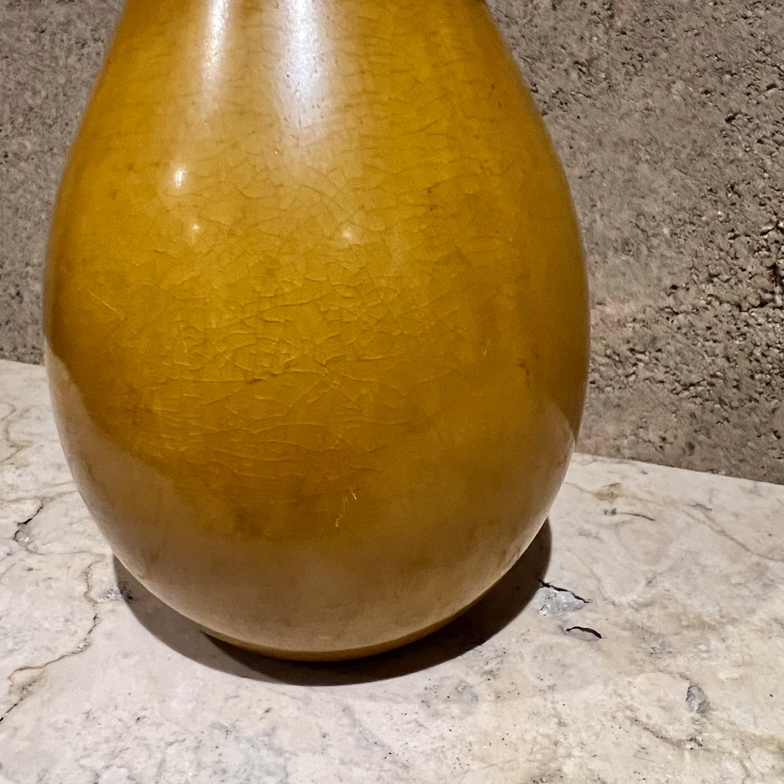 1960s Scandinavian Art Pottery Mustard Vase Rörstrand Sweden In Good Condition For Sale In Chula Vista, CA