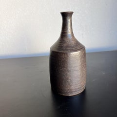 1960s Scandinavian Art Pottery Vase Brown