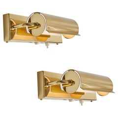 1960s Scandinavian Brass Rotating Wall Lamp in the Style of Charlotte Perriand