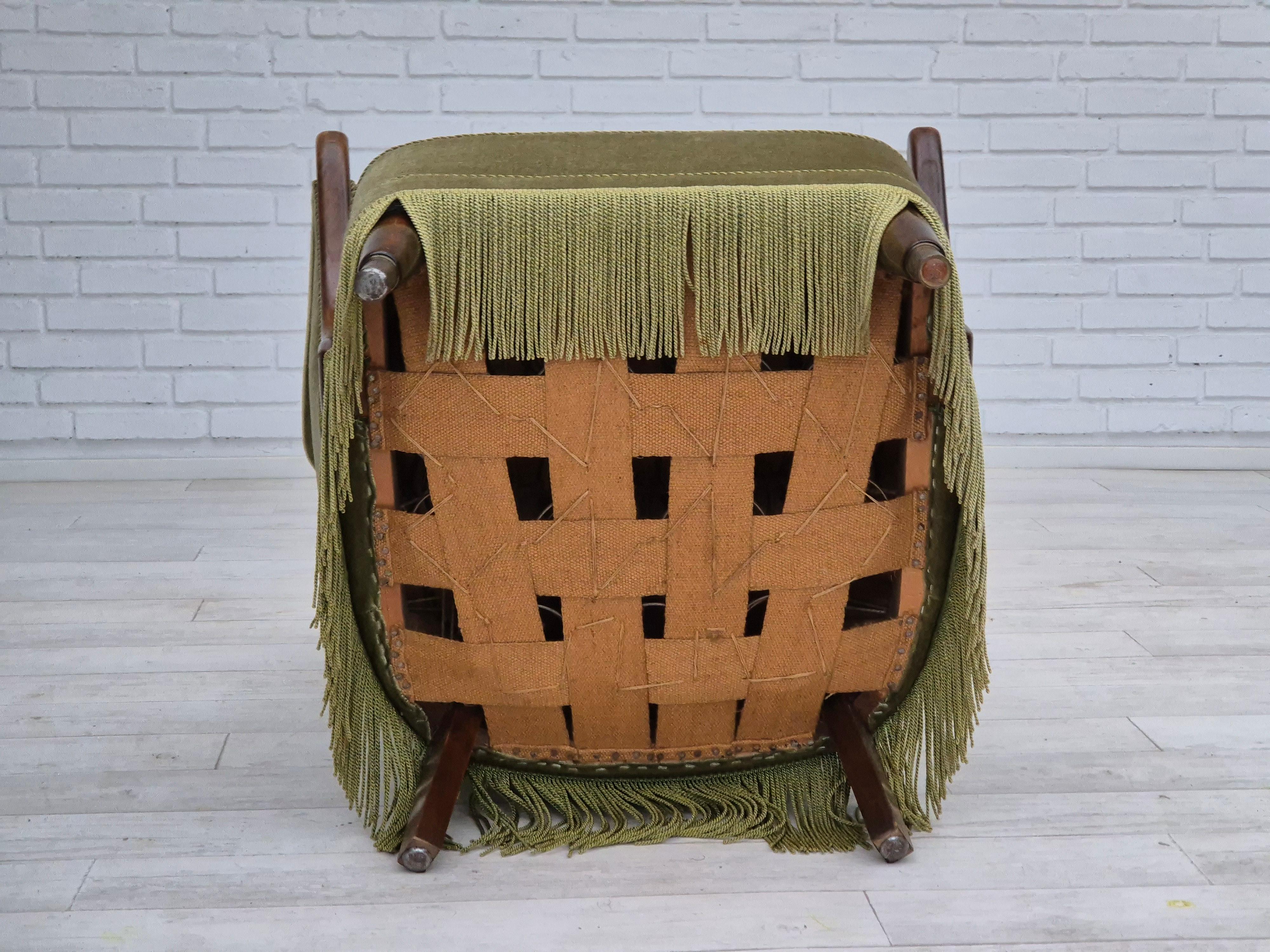 1960s, Scandinavian design, armchair in original condition, furniture velour. For Sale 9