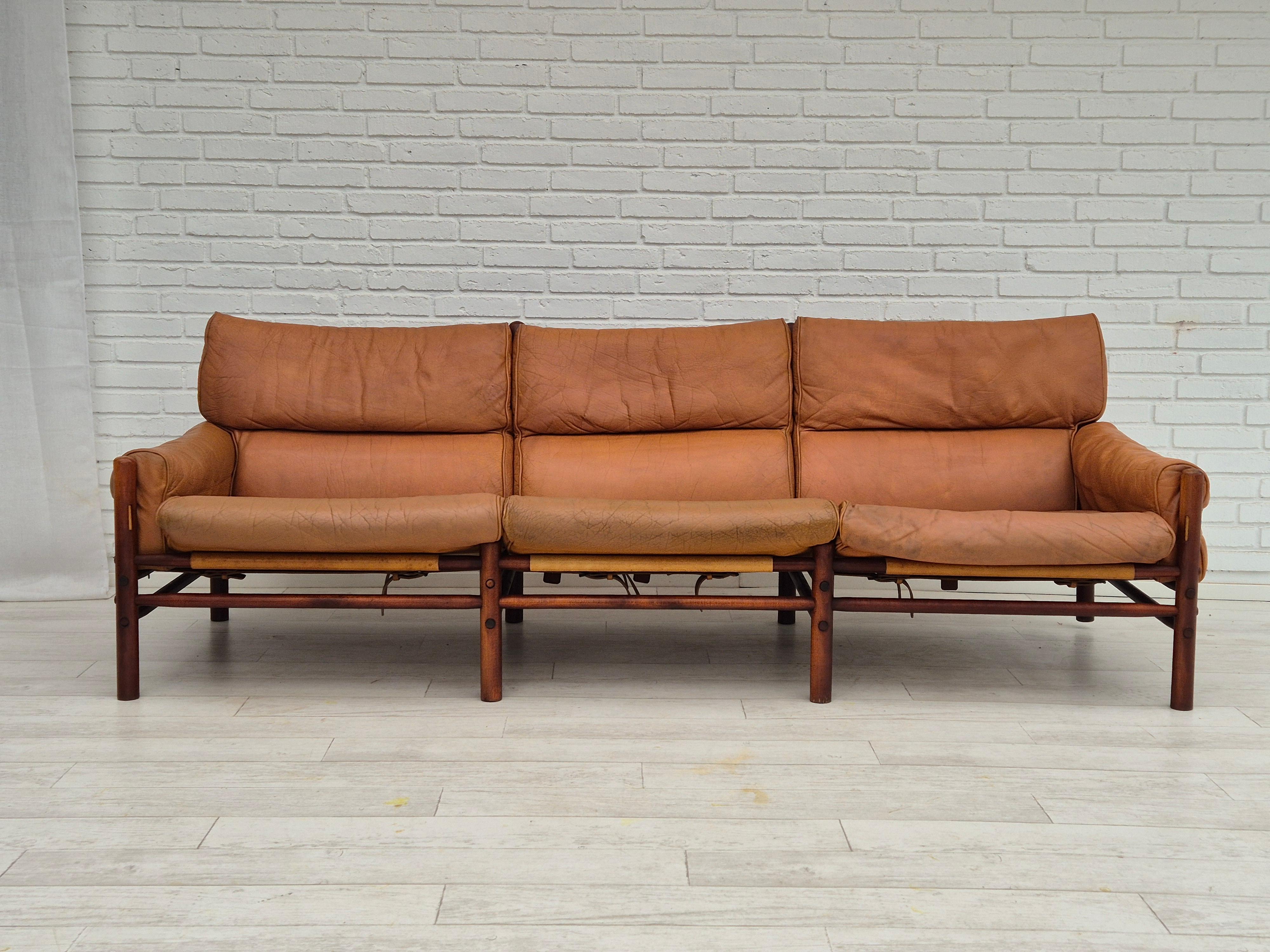 1960er Jahre, skandinavisches Design von Arne Norell. 3-Sitzer-Sofa, Modell 