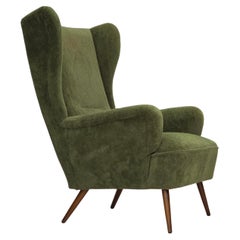 1960s, Scandinavian design, highback armchair, furniture velour.