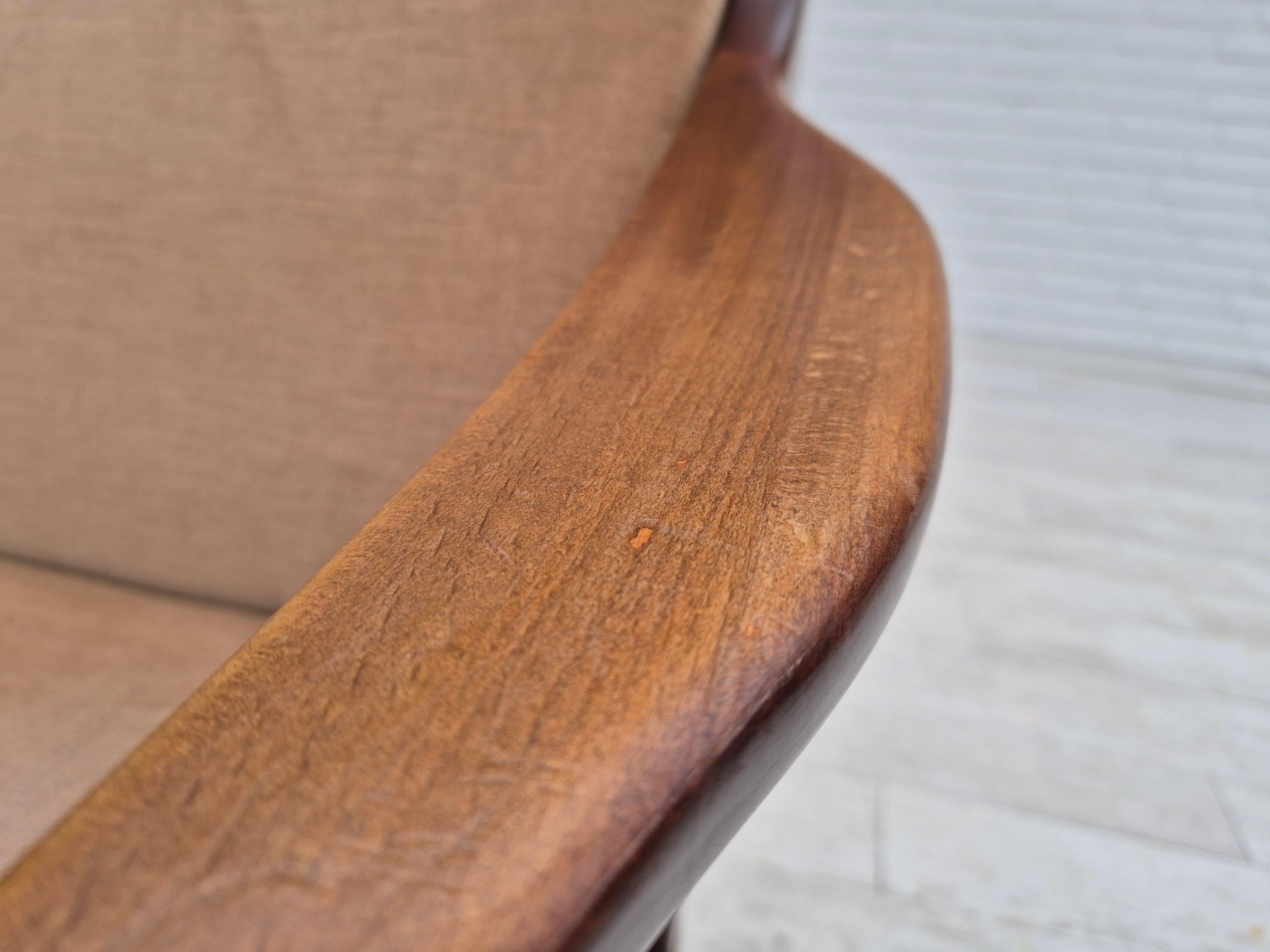 Fauteuil à dossier haut, design scandinave, état d'origine, années 1960 en vente 1