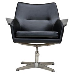 Vintage 1960s, scandinavian design, swivel chair, original condition, artificial leather
