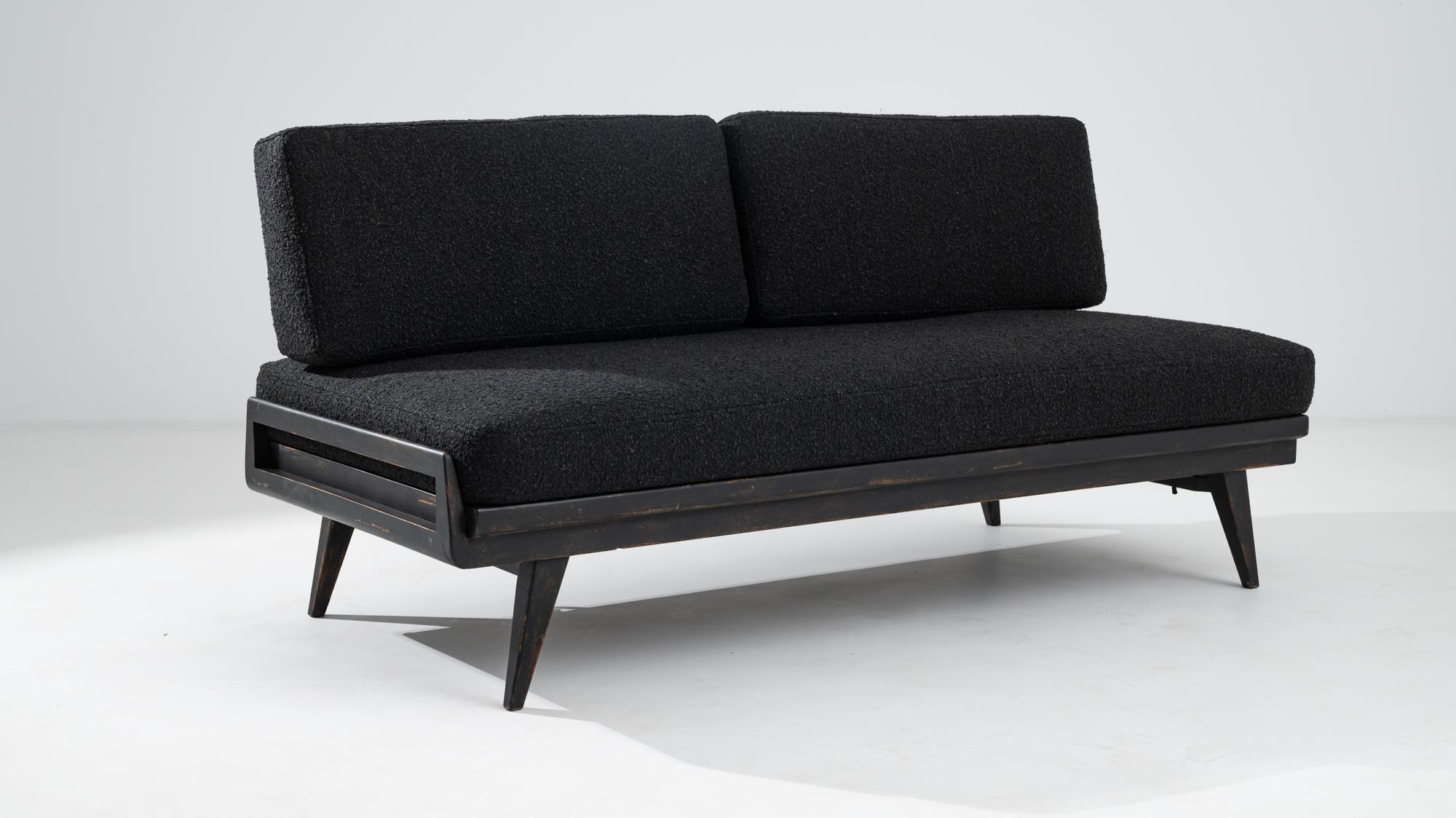 Bouclé 1960s Scandinavian Folding Sofa Bed