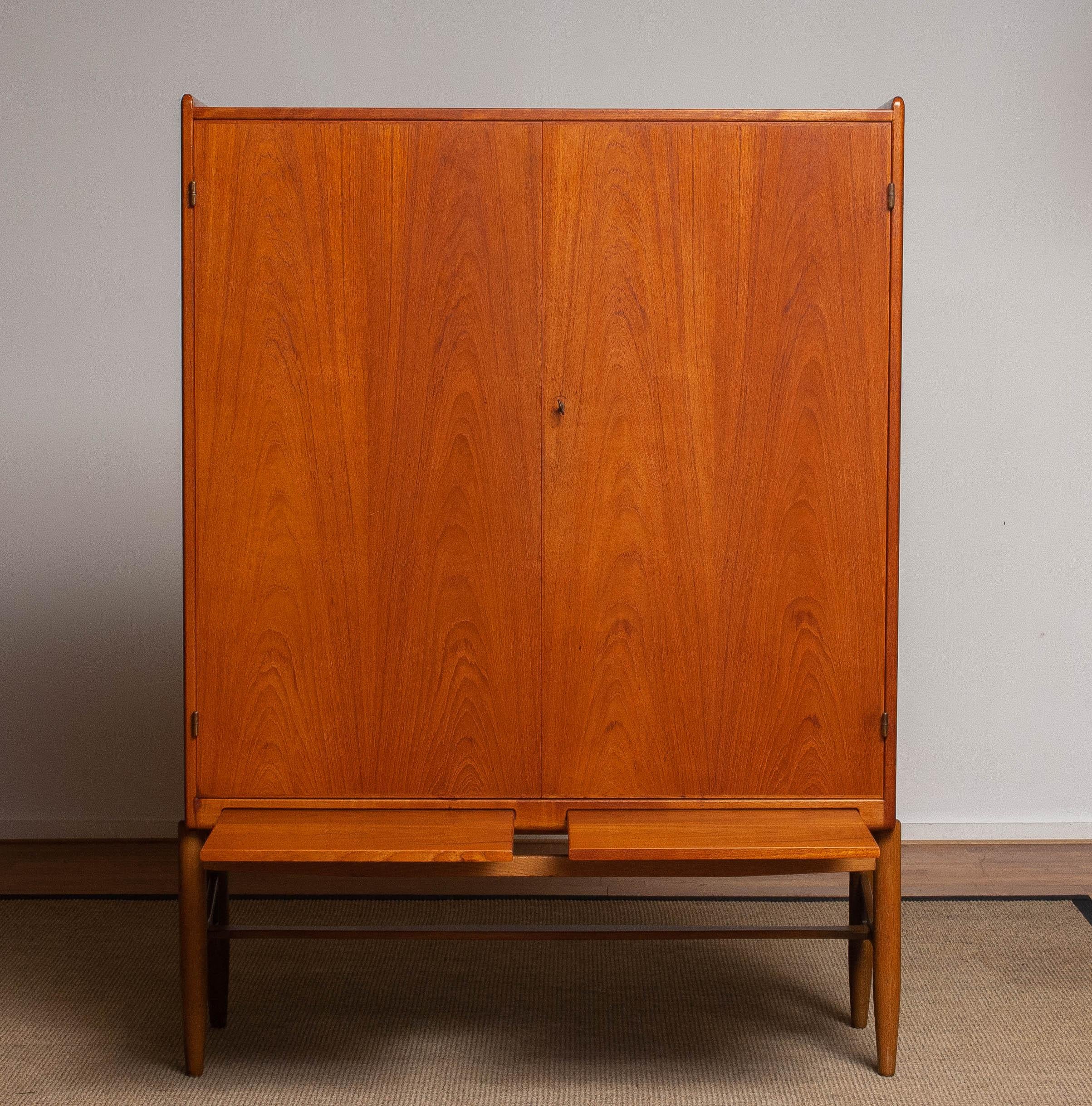 1960's Scandinavian House Keepers / Storage Cabinet in Teak and Oak by Westbergs 1