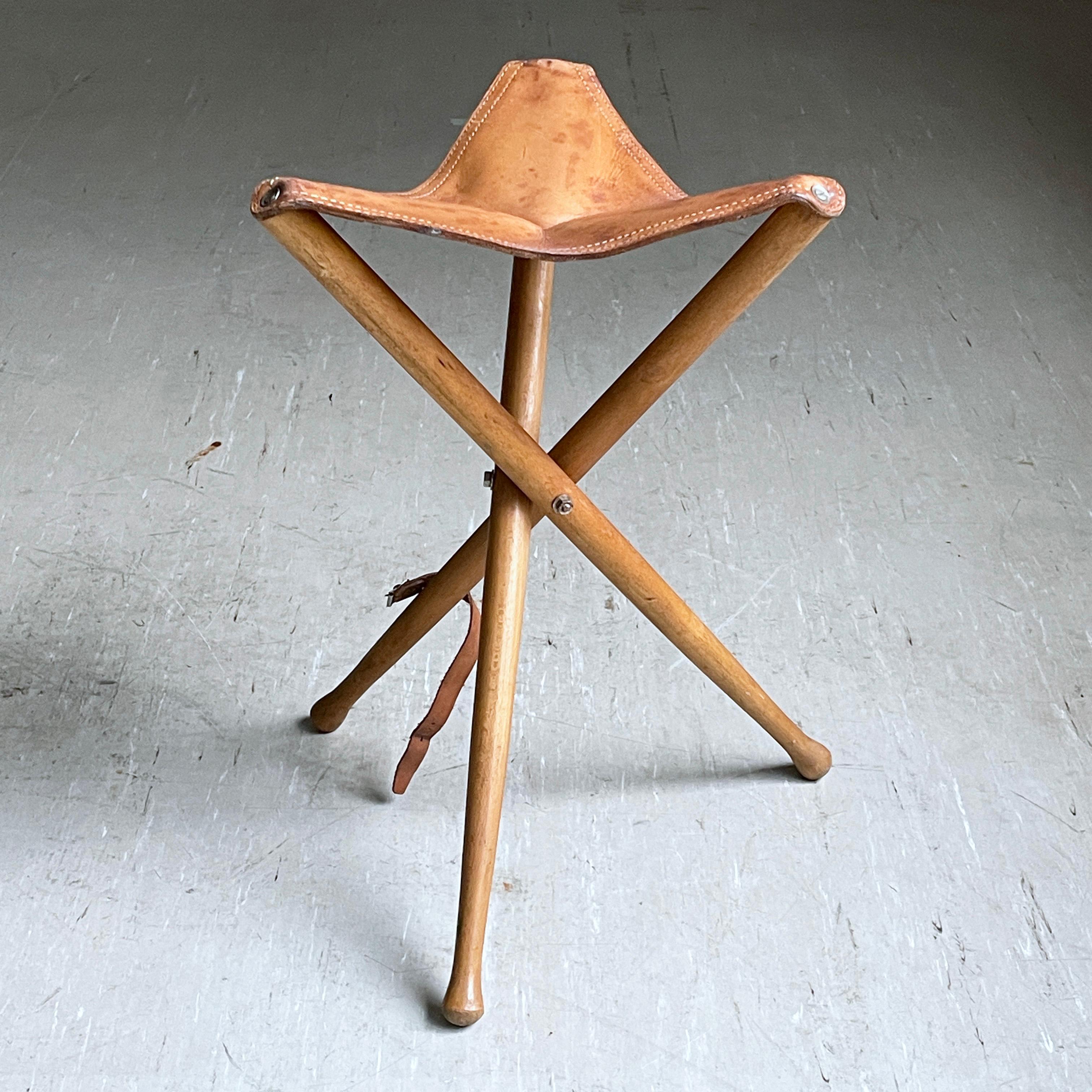 1960er Jahre Skandinavischer Safari-Hocker im Angebot 6