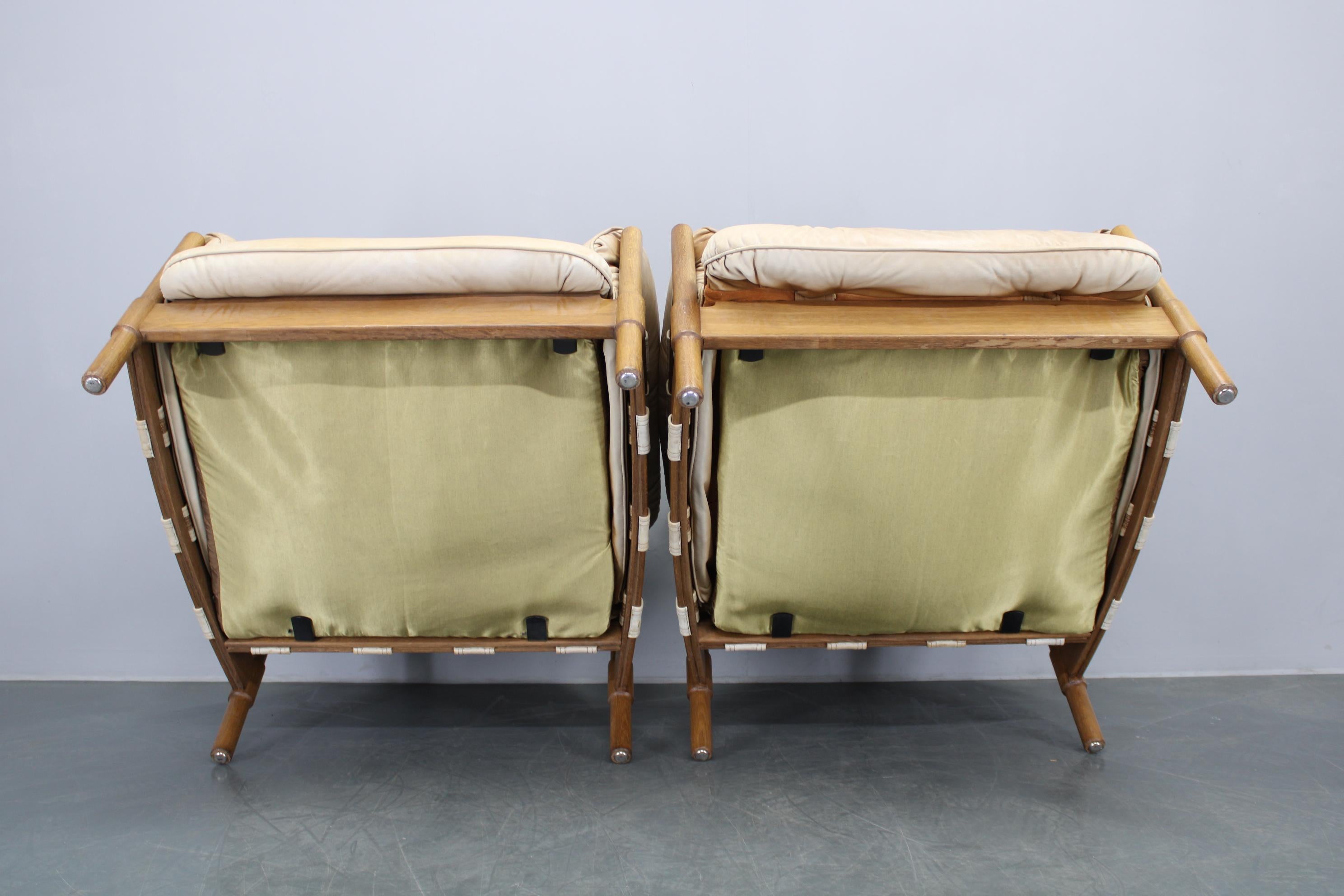 1960s Scandinavian Living Room Set of Sofa and Armchairs in Leather Uphostestery 12