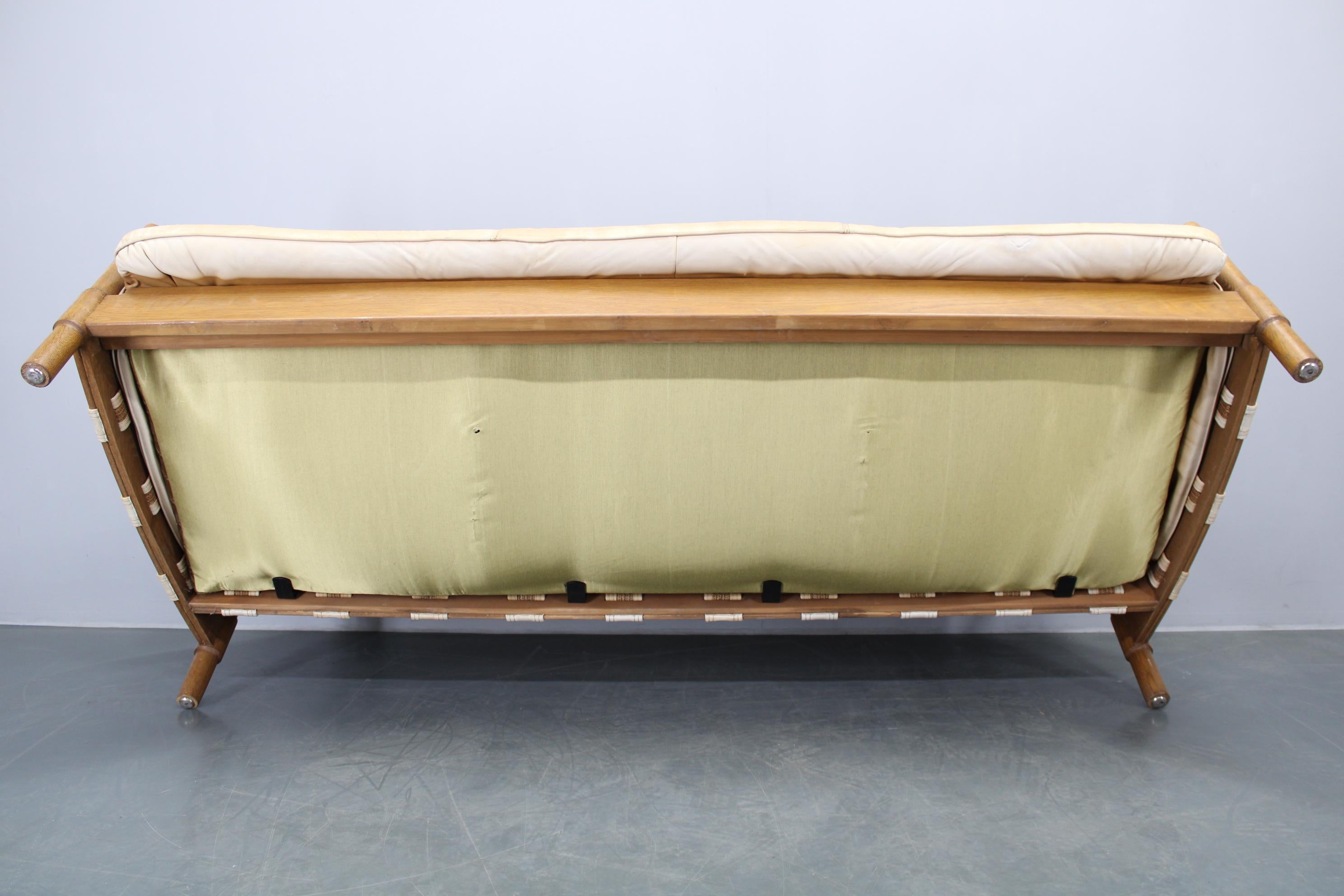 1960s Scandinavian Living Room Set of Sofa and Armchairs in Leather Uphostestery 1