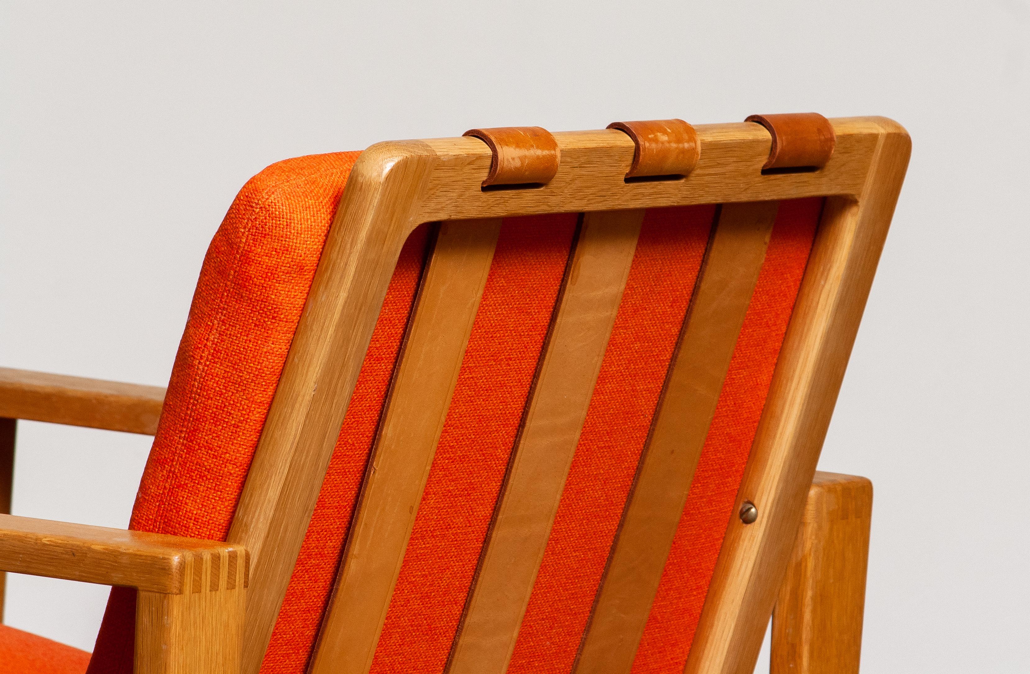 1960s Scandinavian Lounge Easy Chair in Oak / Leather by Erik Merthen for Ire In Good Condition In Silvolde, Gelderland