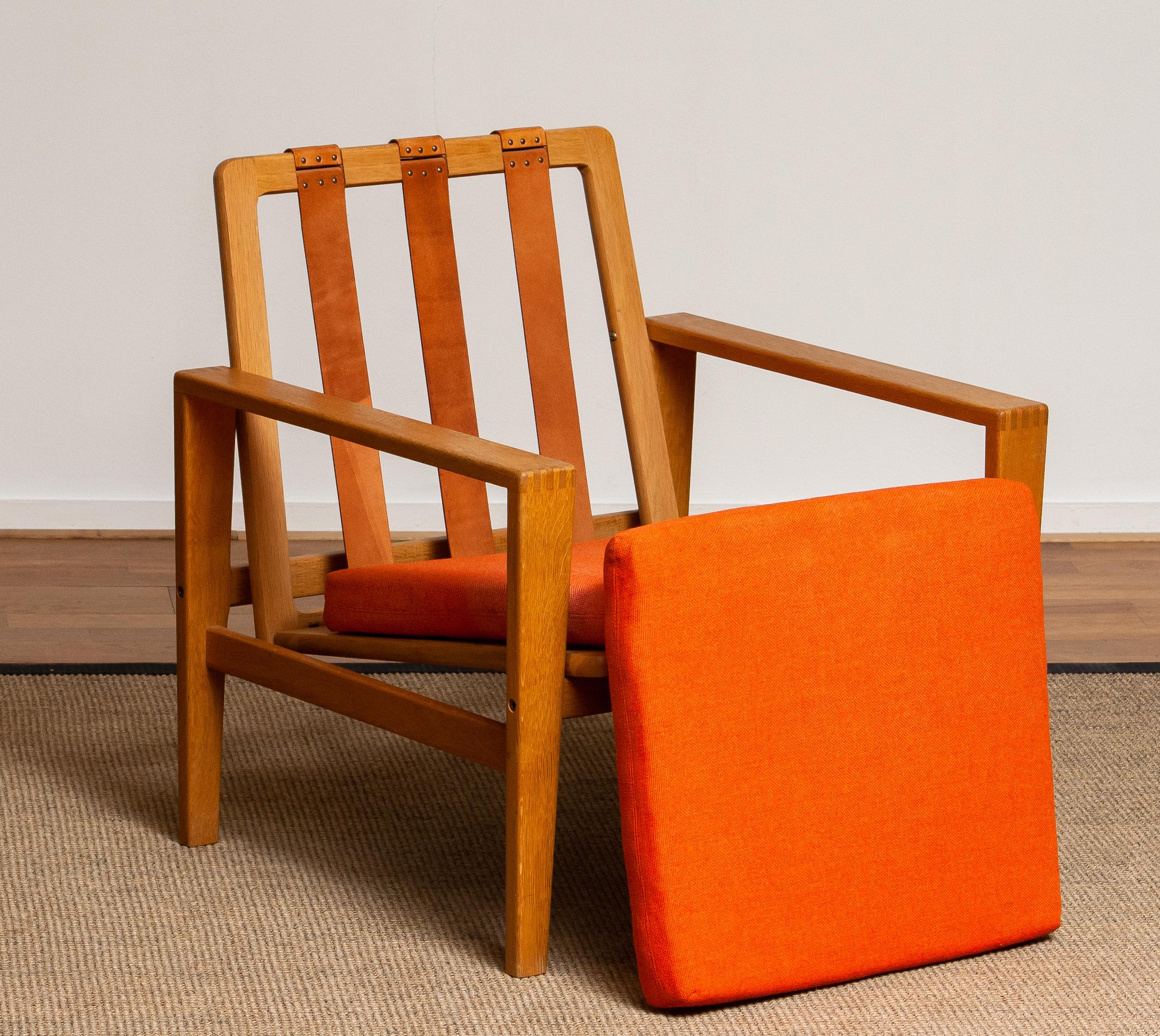 1960s Scandinavian Lounge Easy Chair in Oak / Leather by Erik Merthen for Ire 3