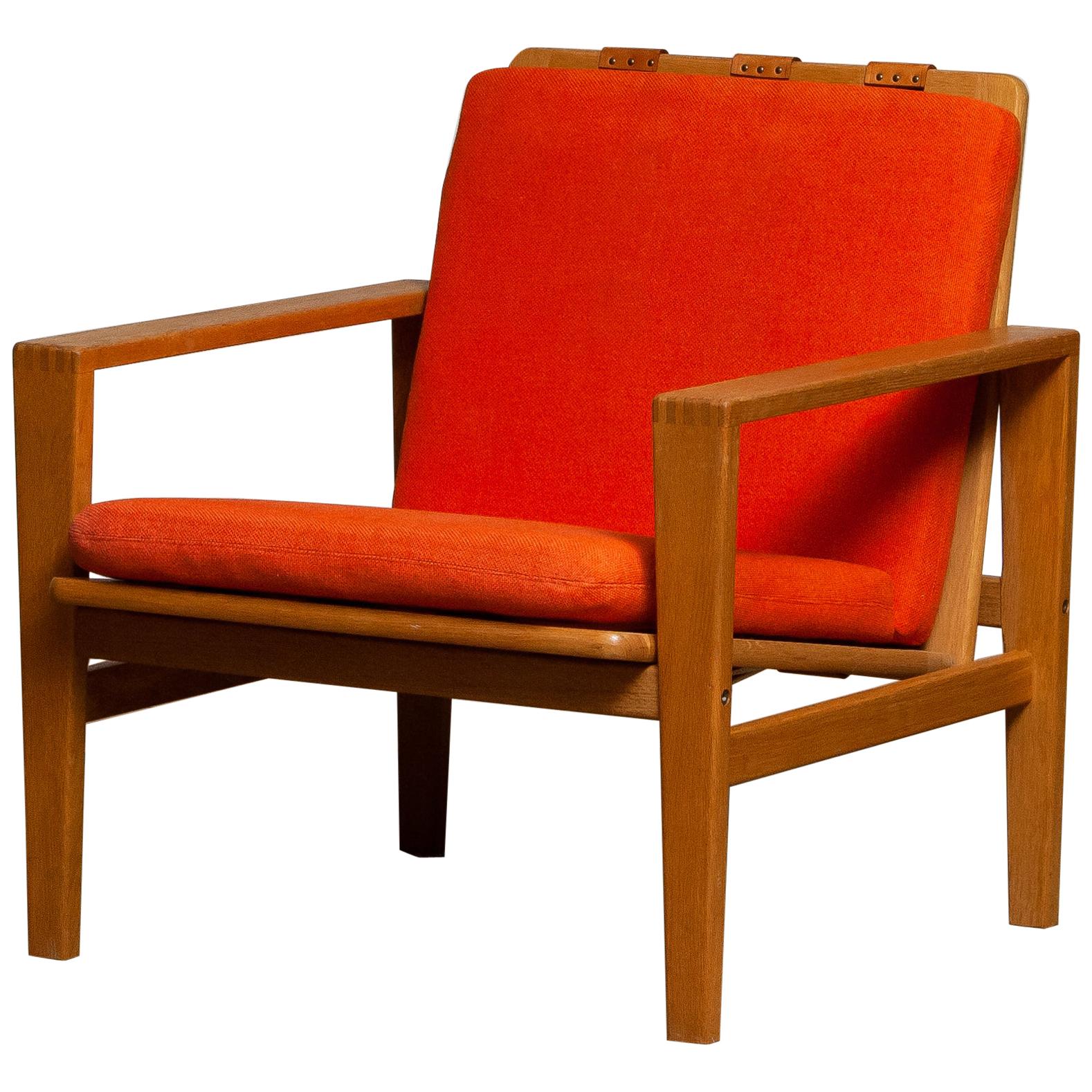 1960s Scandinavian Lounge Easy Chair in Oak / Leather by Erik Merthen for Ire