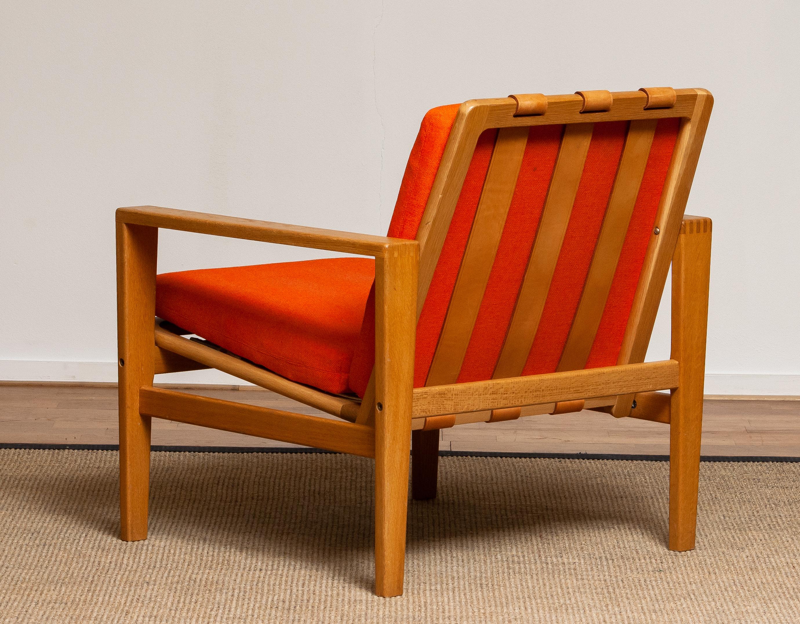 1960s Scandinavian Lounge Easy Chair in Oak / Leather by Erik Merthen for Ire.2 In Good Condition In Silvolde, Gelderland