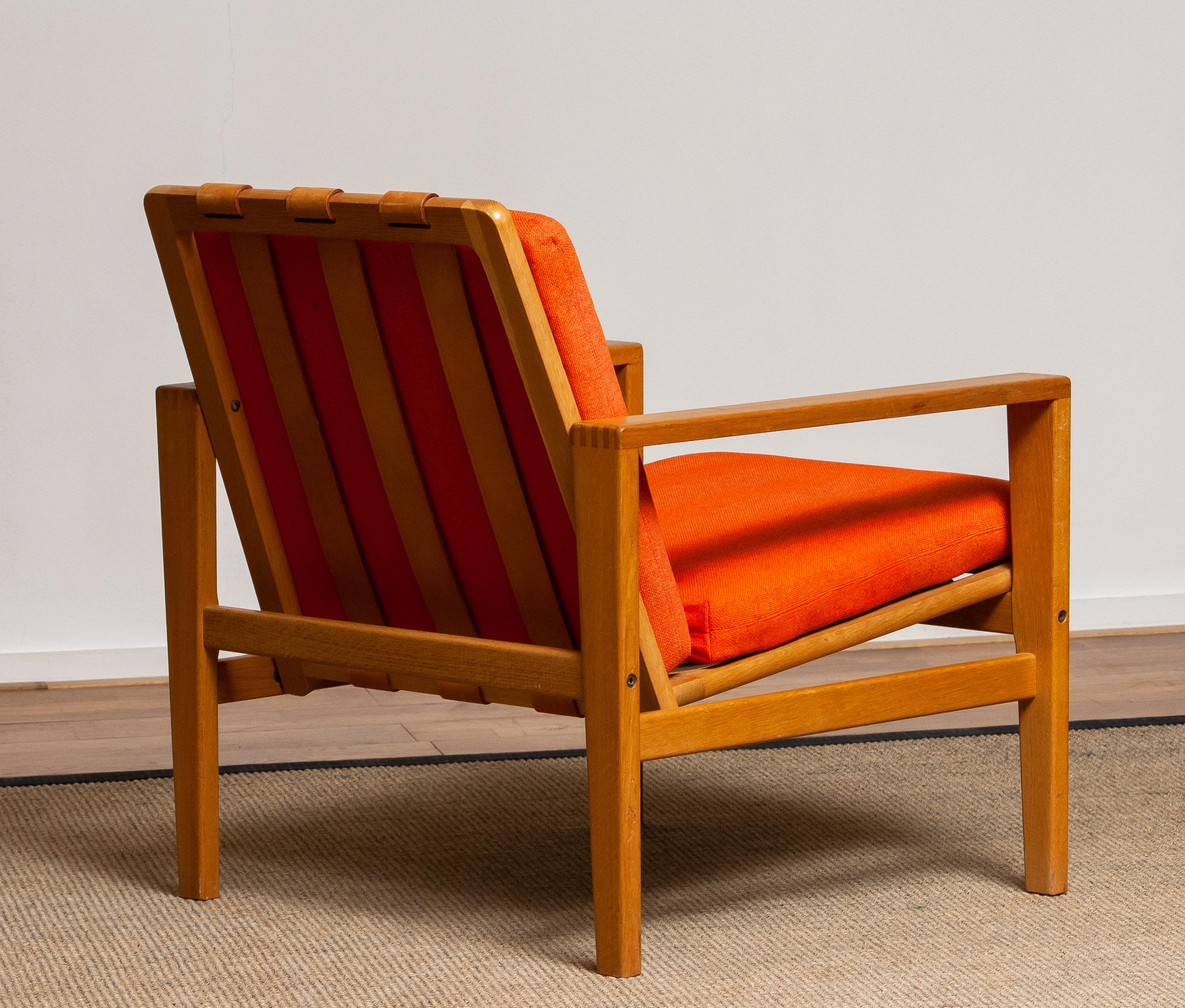 1960s Scandinavian Lounge Easy Chair in Oak / Leather by Erik Merthen for Ire.2 1