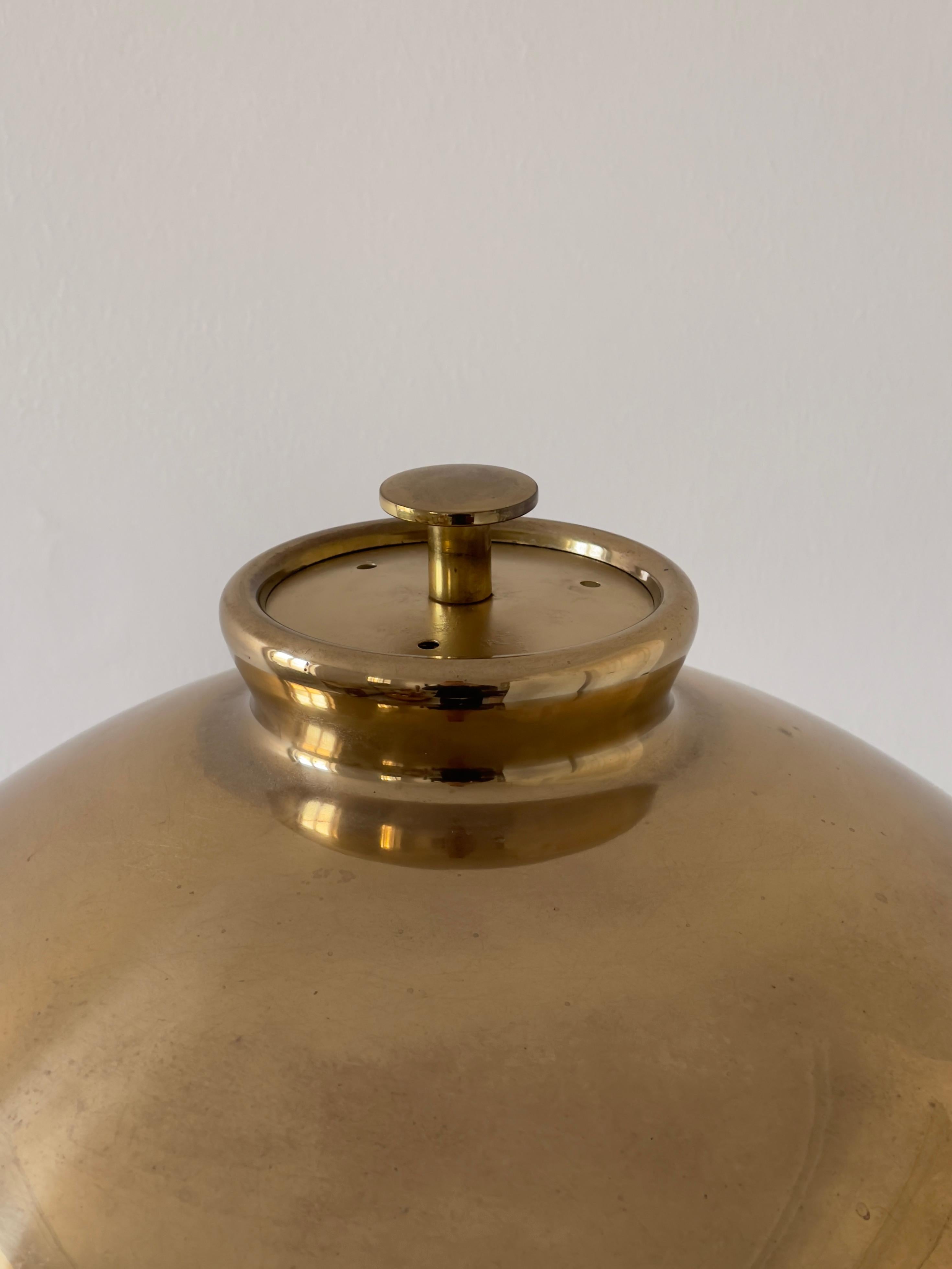 Scandinavian Modern 1960s Scandinavian Midcentury Floor Lamp in Patinated Brass with Perforated Top For Sale