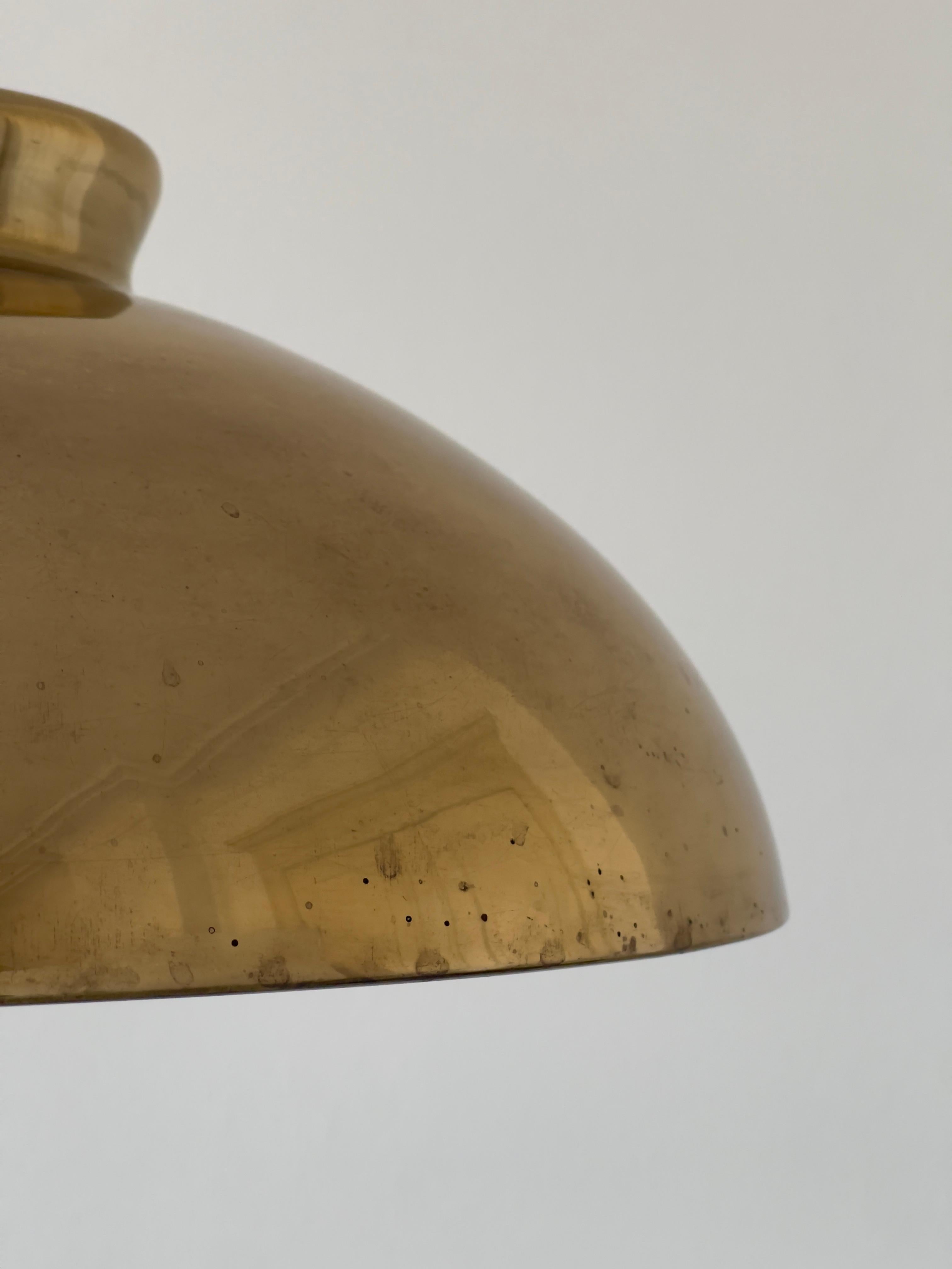 1960s Scandinavian Midcentury Floor Lamp in Patinated Brass with Perforated Top In Good Condition For Sale In København K, 84