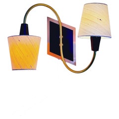 1960s Scandinavian Mid-Century Modern Wall Lamp by ASTRA, Dual-Colored Shades