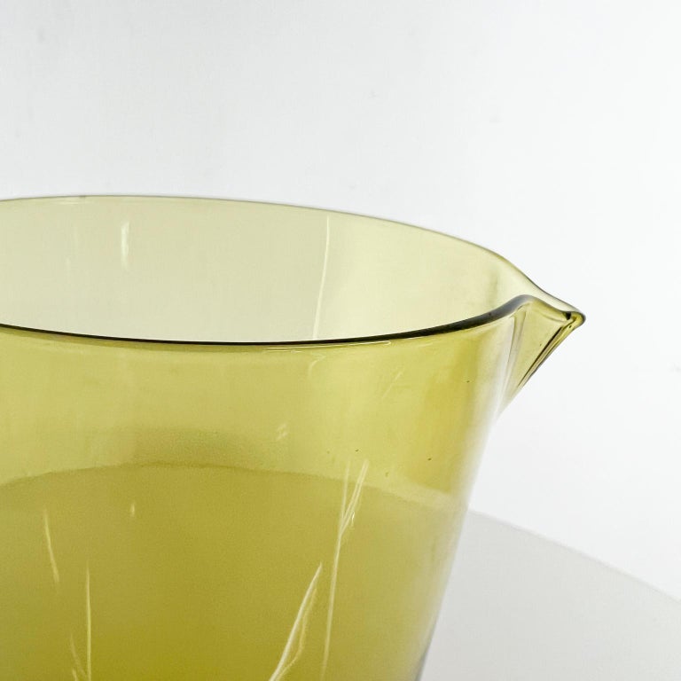 Finnish 1960s Scandinavian Modern Juice Carafe Green Glass Iittala Finland For Sale