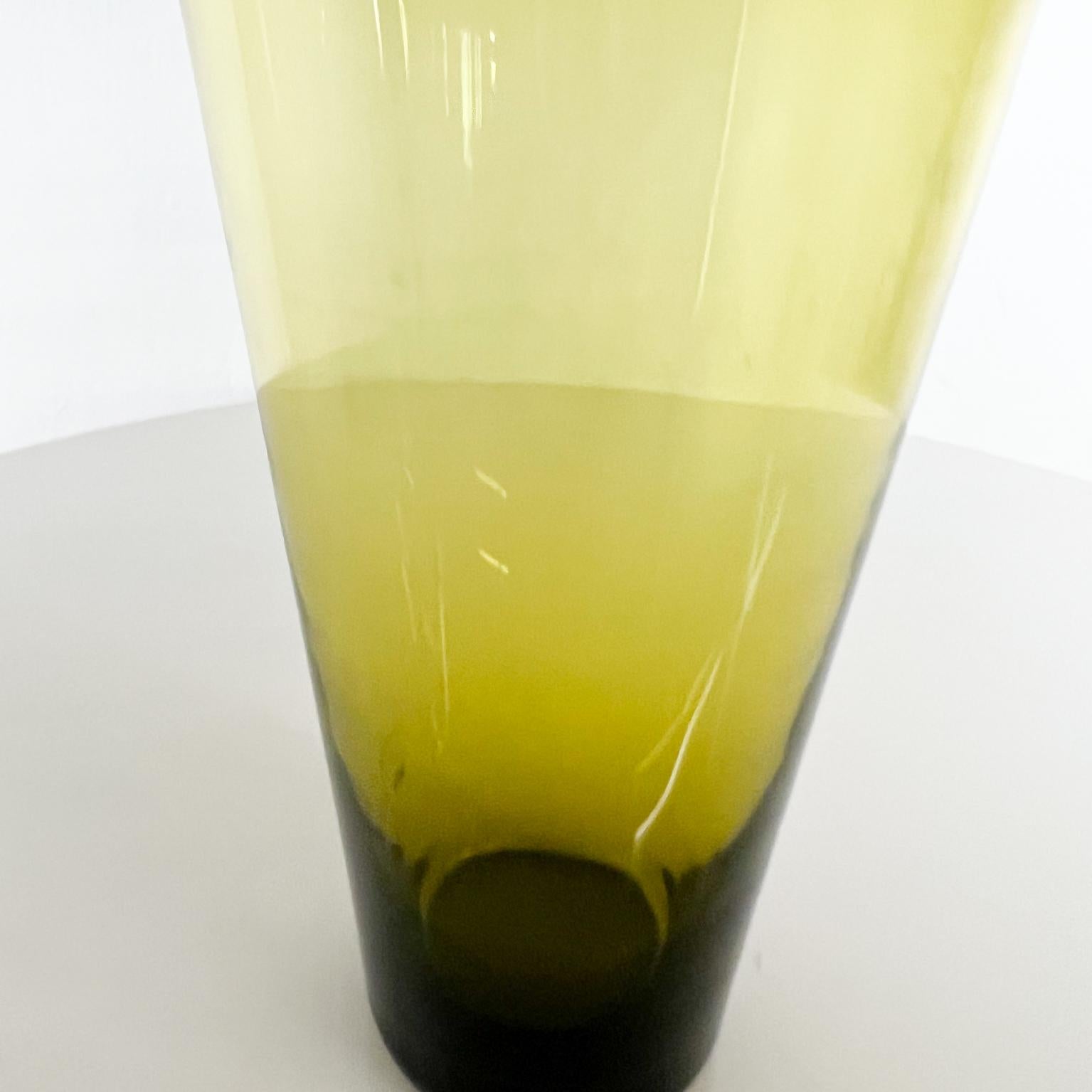 1960s Scandinavian Modern Juice Carafe Green Glass Iittala Finland In Good Condition For Sale In Chula Vista, CA