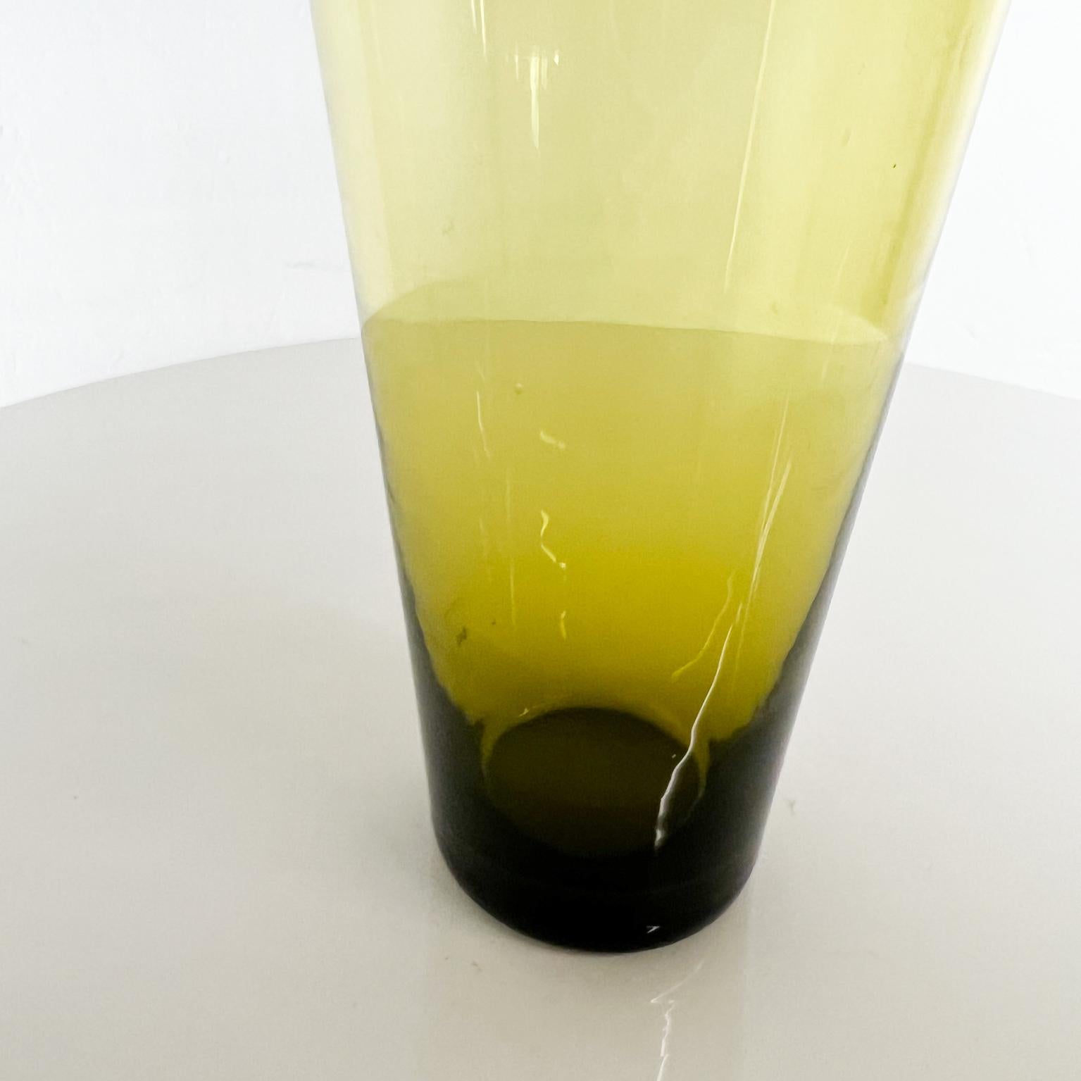 Mid-20th Century 1960s Scandinavian Modern Juice Carafe Green Glass Iittala Finland For Sale