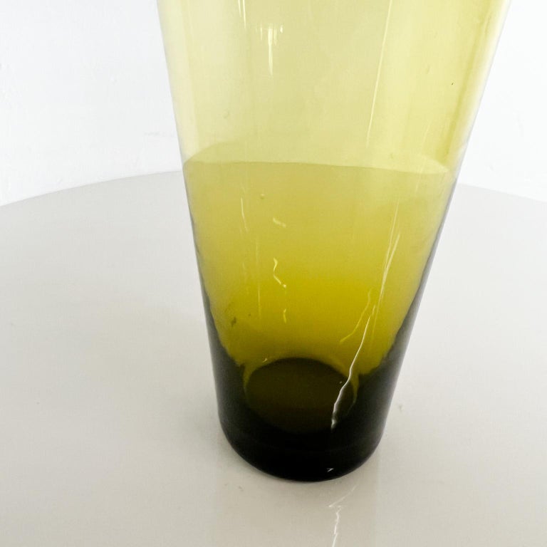 Mid-20th Century 1960s Scandinavian Modern Juice Carafe Green Glass Iittala Finland For Sale