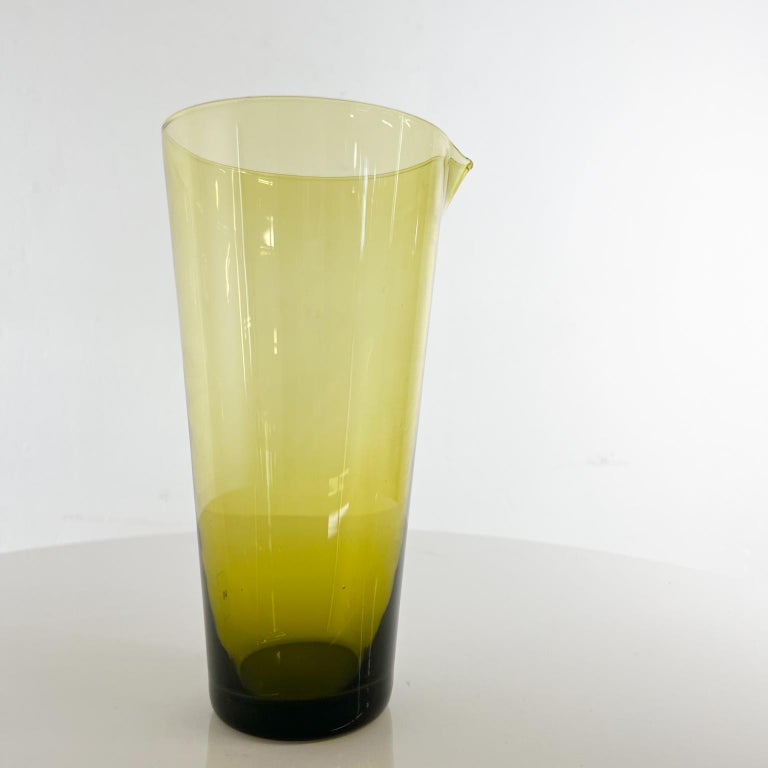 1960s Scandinavian Modern Juice Carafe Green Glass Iittala Finland For Sale 1