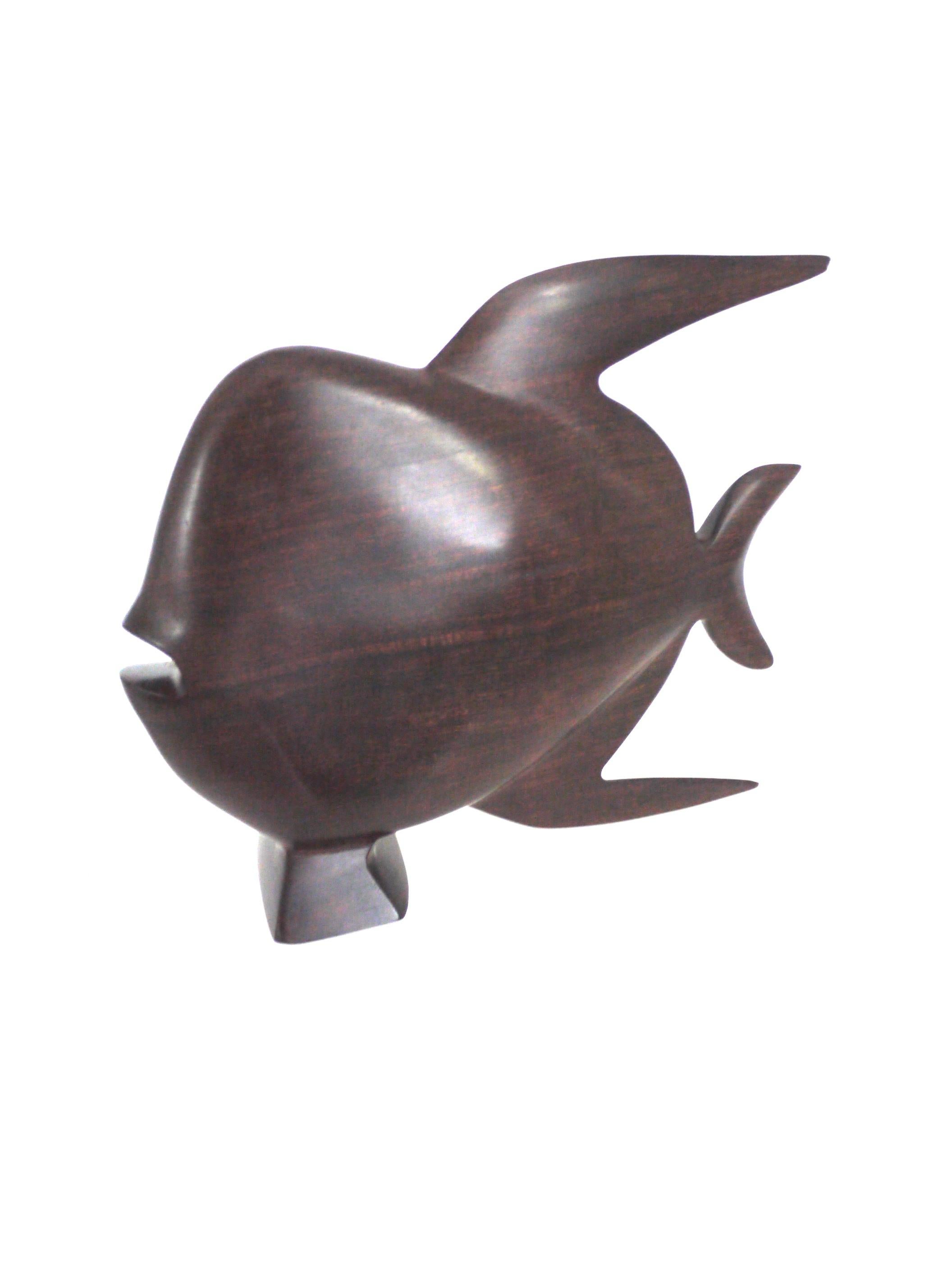 1960s Scandinavian Modern Ironwood/Rosewood Sculpture of a Fish, Late 1950s (Skandinavische Moderne) im Angebot