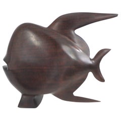 1960s Scandinavian Modern Ironwood/Rosewood Sculpture of a Fish, Late 1950s