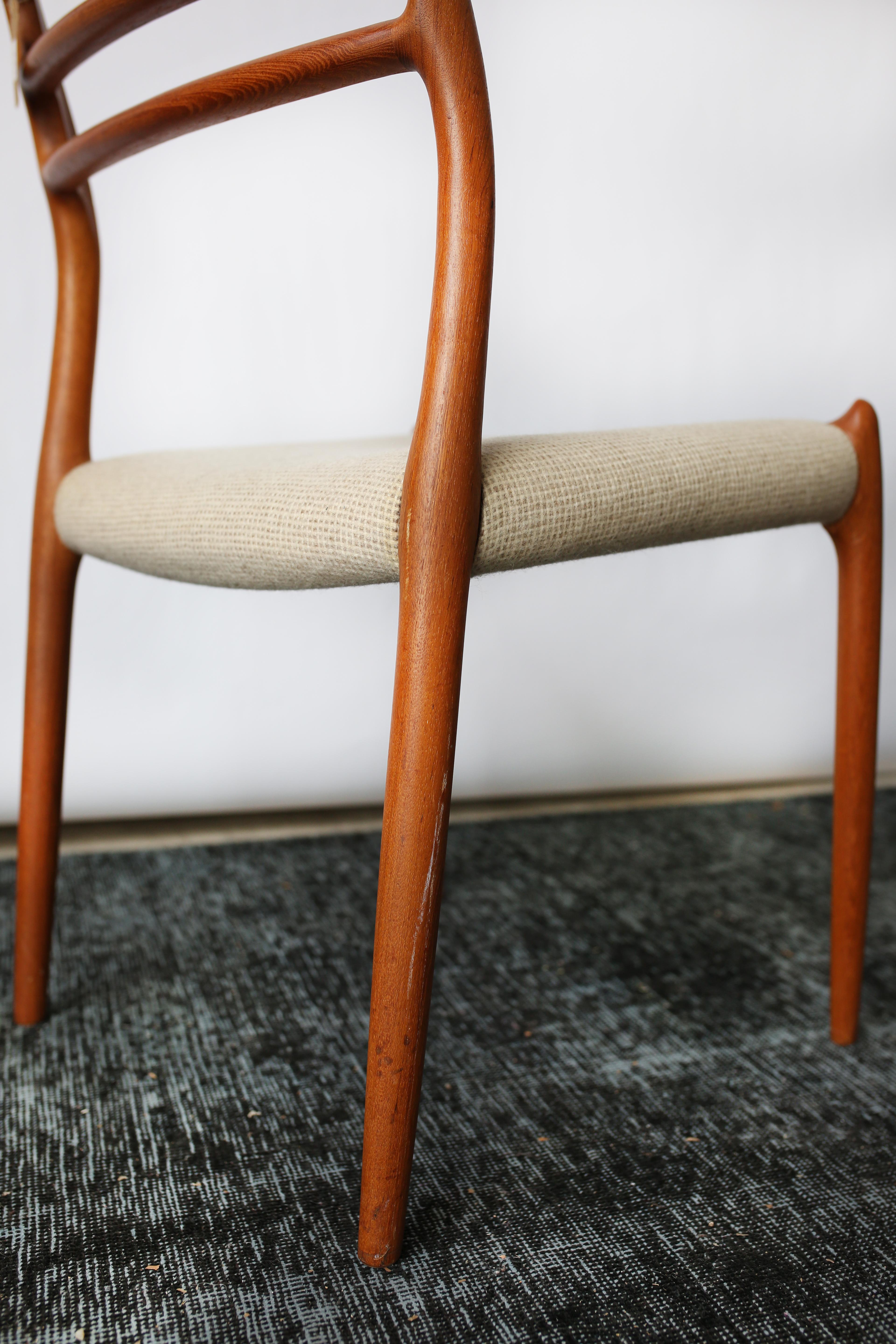 Scandinavian Modern Model 78 Teak Dining Chairs by Niels O. Moller, Set of Six In Good Condition In San Antonio, TX