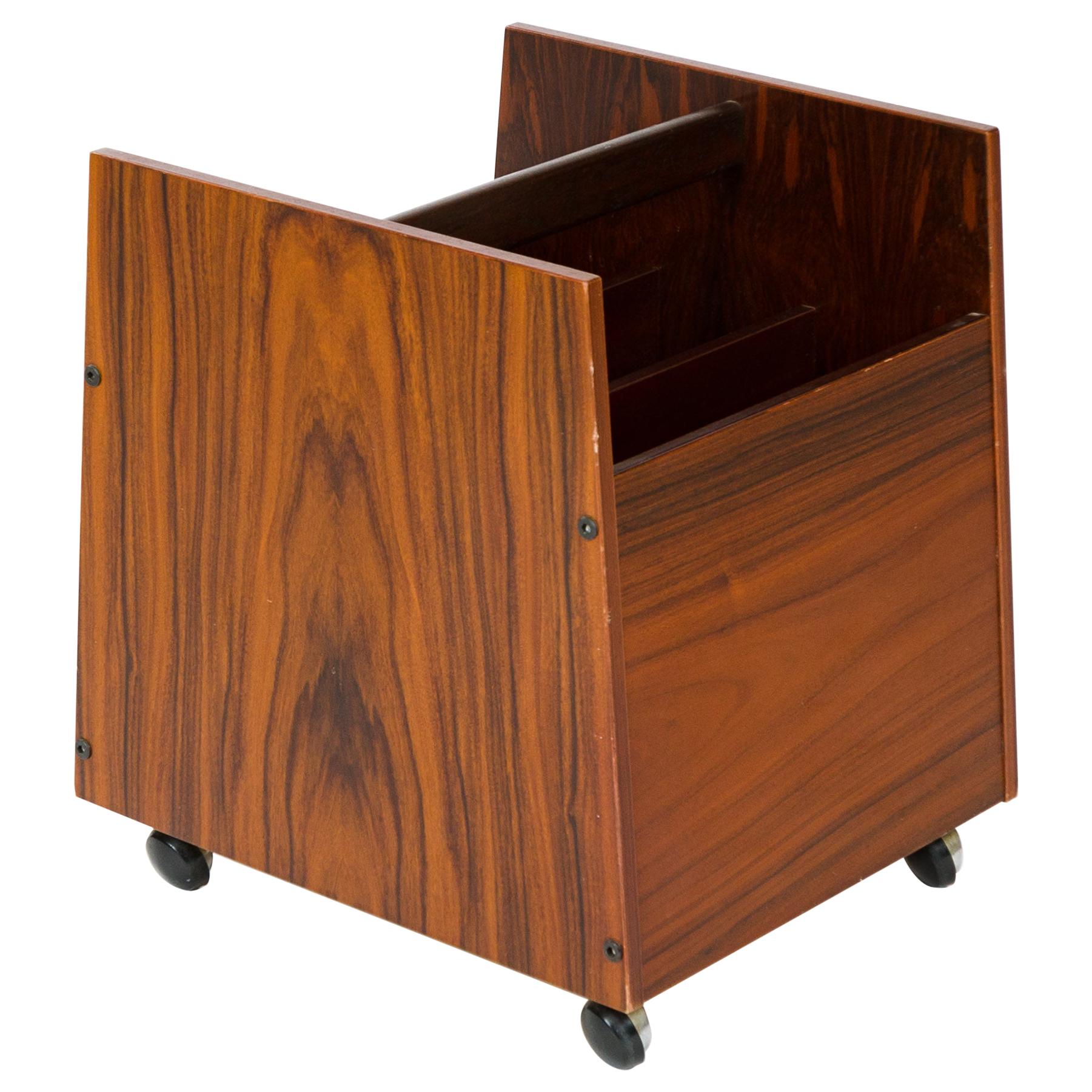 1960s Norwegian Rosewood Magazine Caddy For Sale