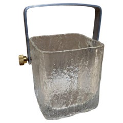 Cubitera pequeña de cristal escandinavo moderno de los años 60