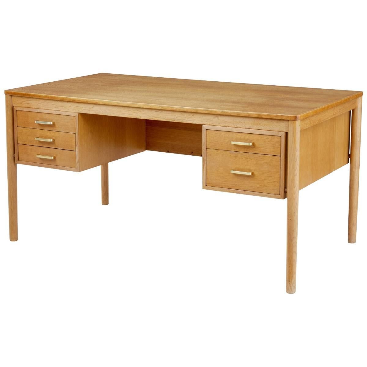1960s Scandinavian Oak Freestanding Desk